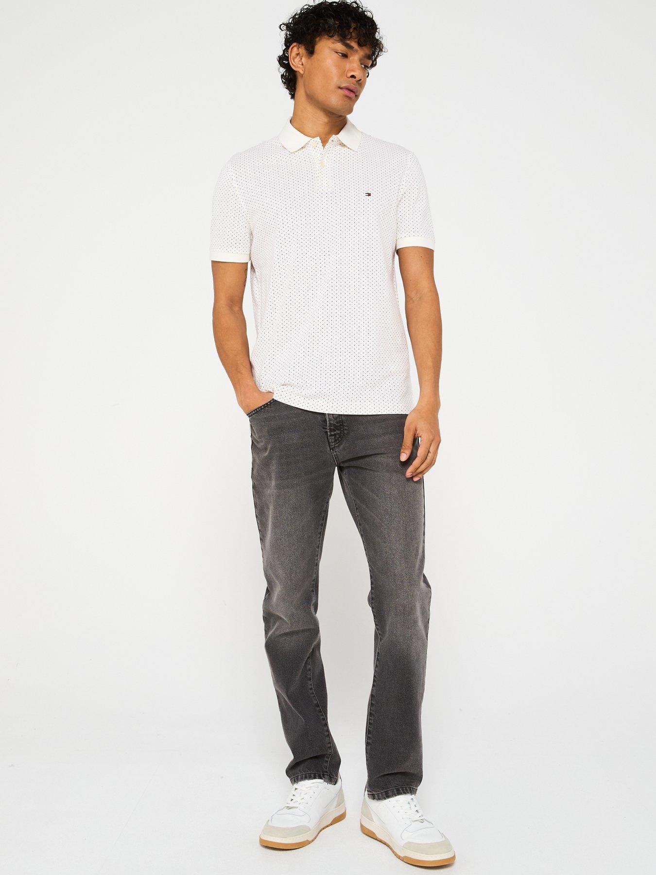  image of tommy-hilfiger-regular-fit-microprint-polo-shirt-beige