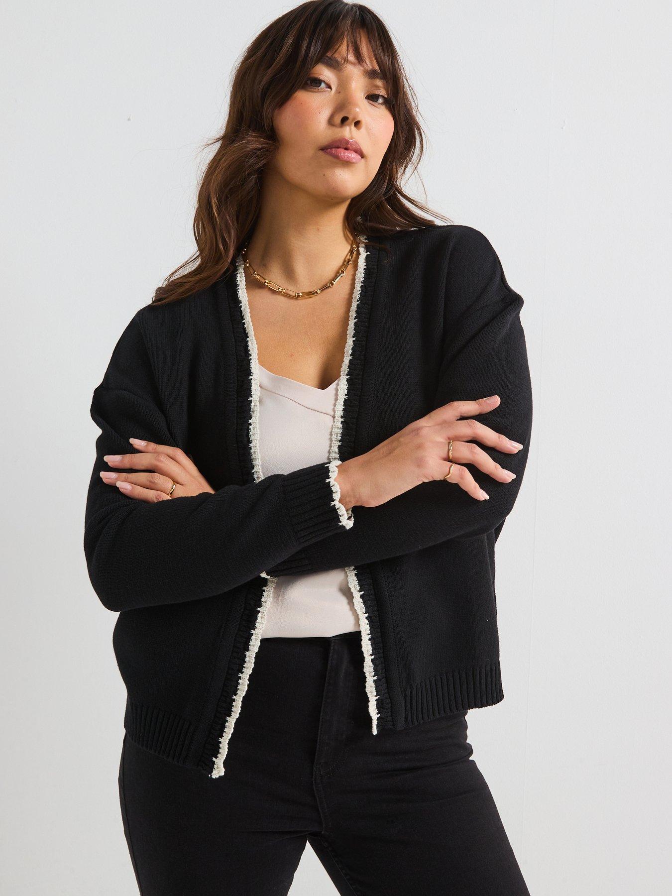 v-by-very-curve-contrast-stitch-edge-to-edge-cardigan-black