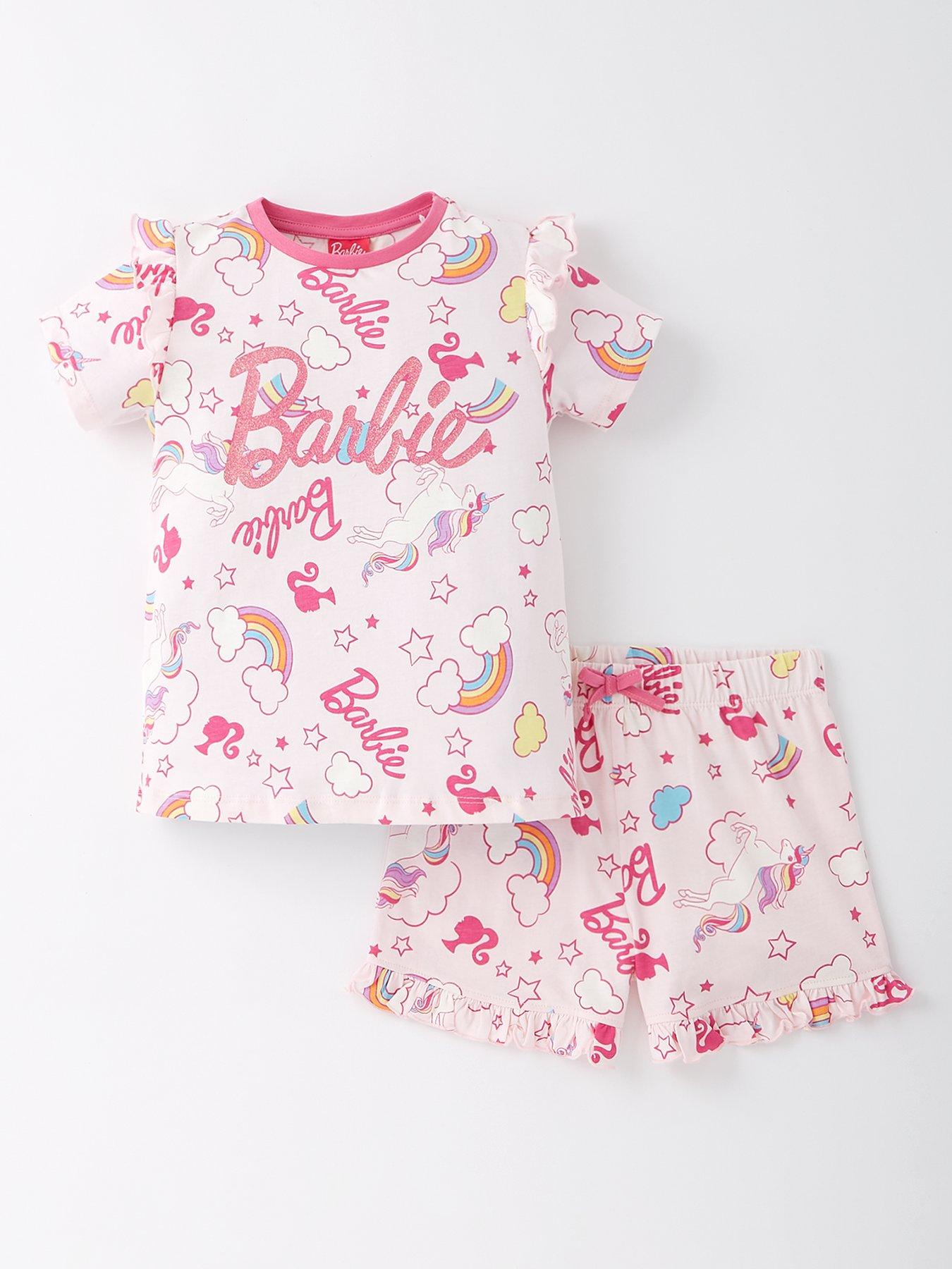 barbie-all-over-print-short-sleeve-pyjamas-pink