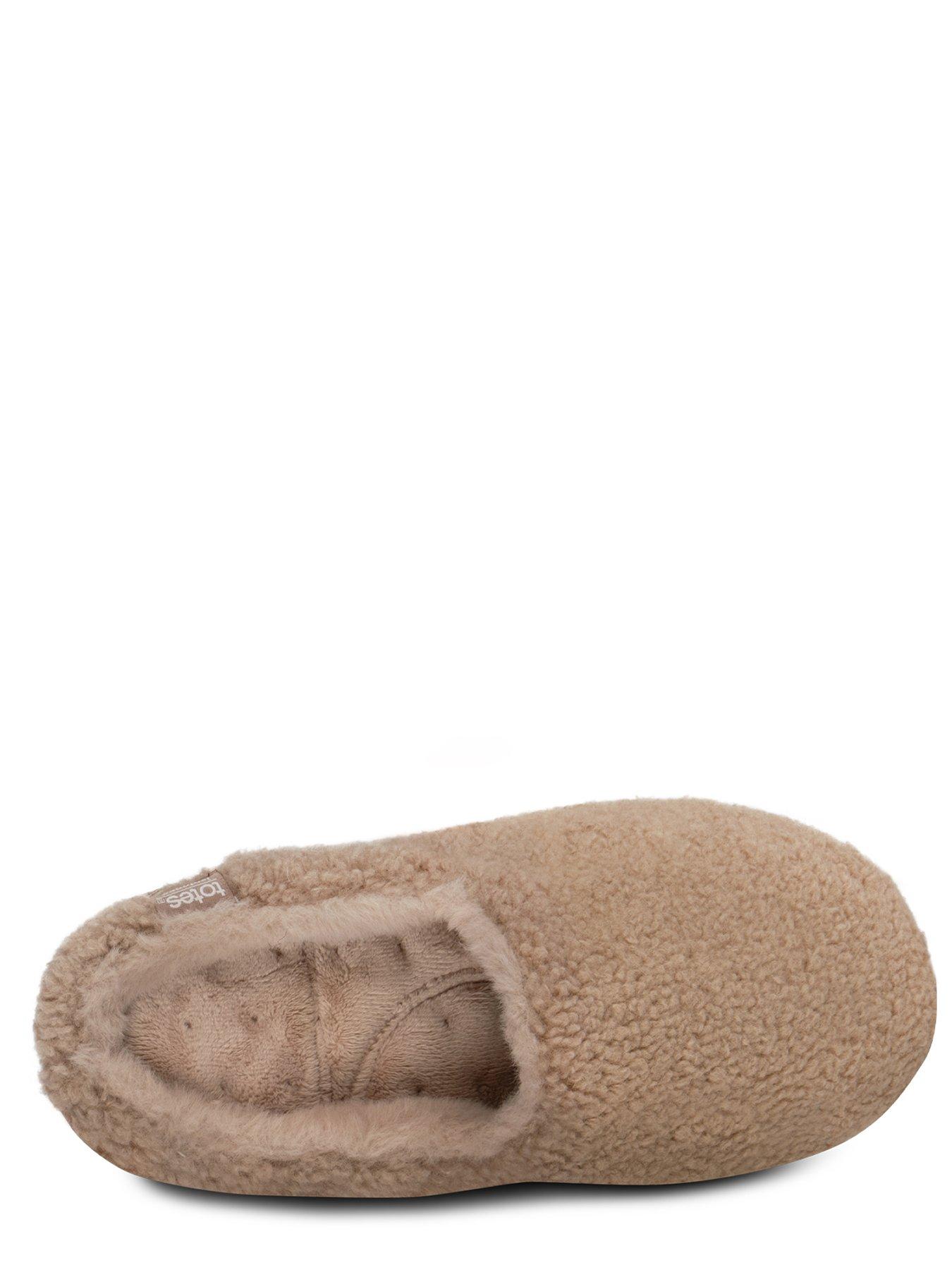  image of totes-isotoner-curly-fur-mule-slippers-natural