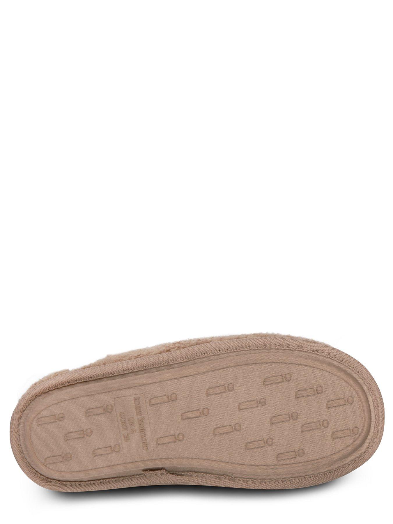  image of totes-isotoner-curly-fur-mule-slippers-natural