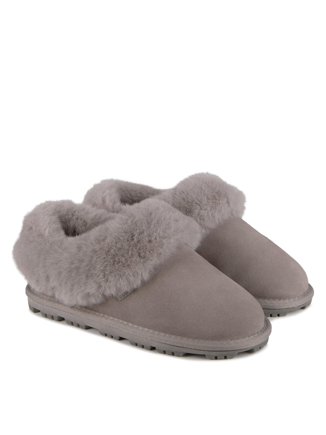 undefined Isotoner Real Suede Bootie Slippers - Grey