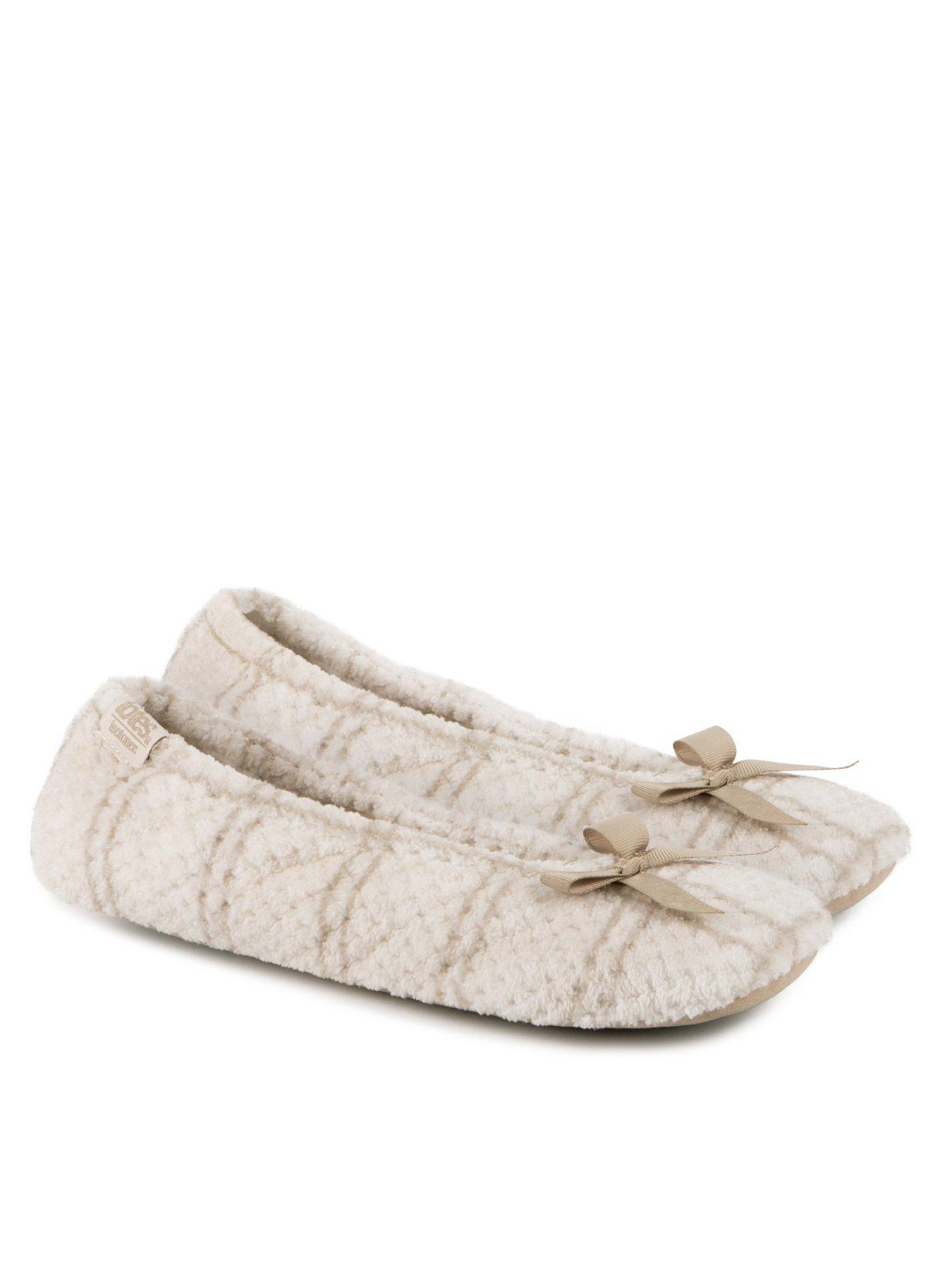 totes-isotoner-popcorn-terry-ballet-slippers-natural-check