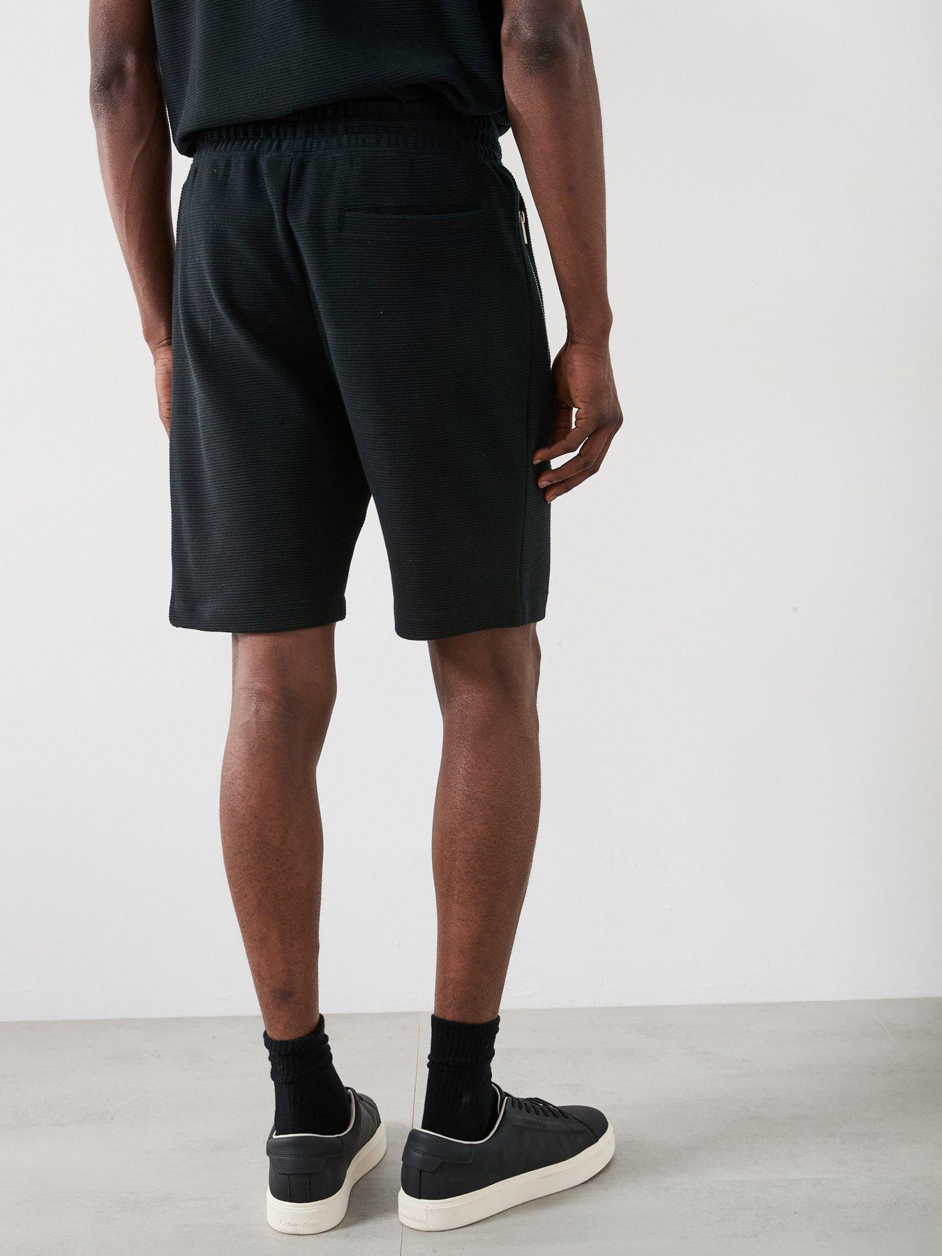  image of very-man-textured-ottoman-shorts-black