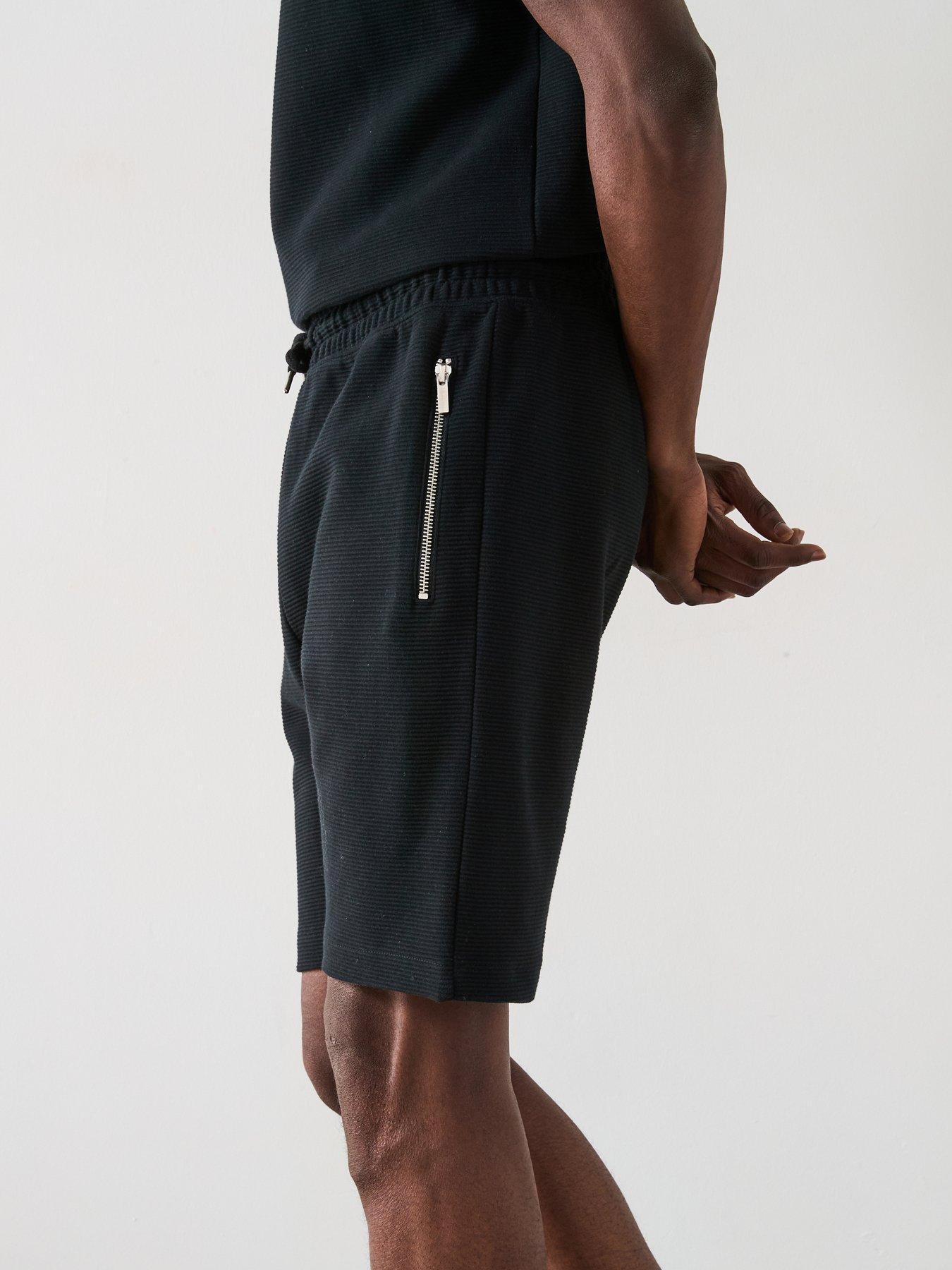  image of very-man-textured-ottoman-shorts-black