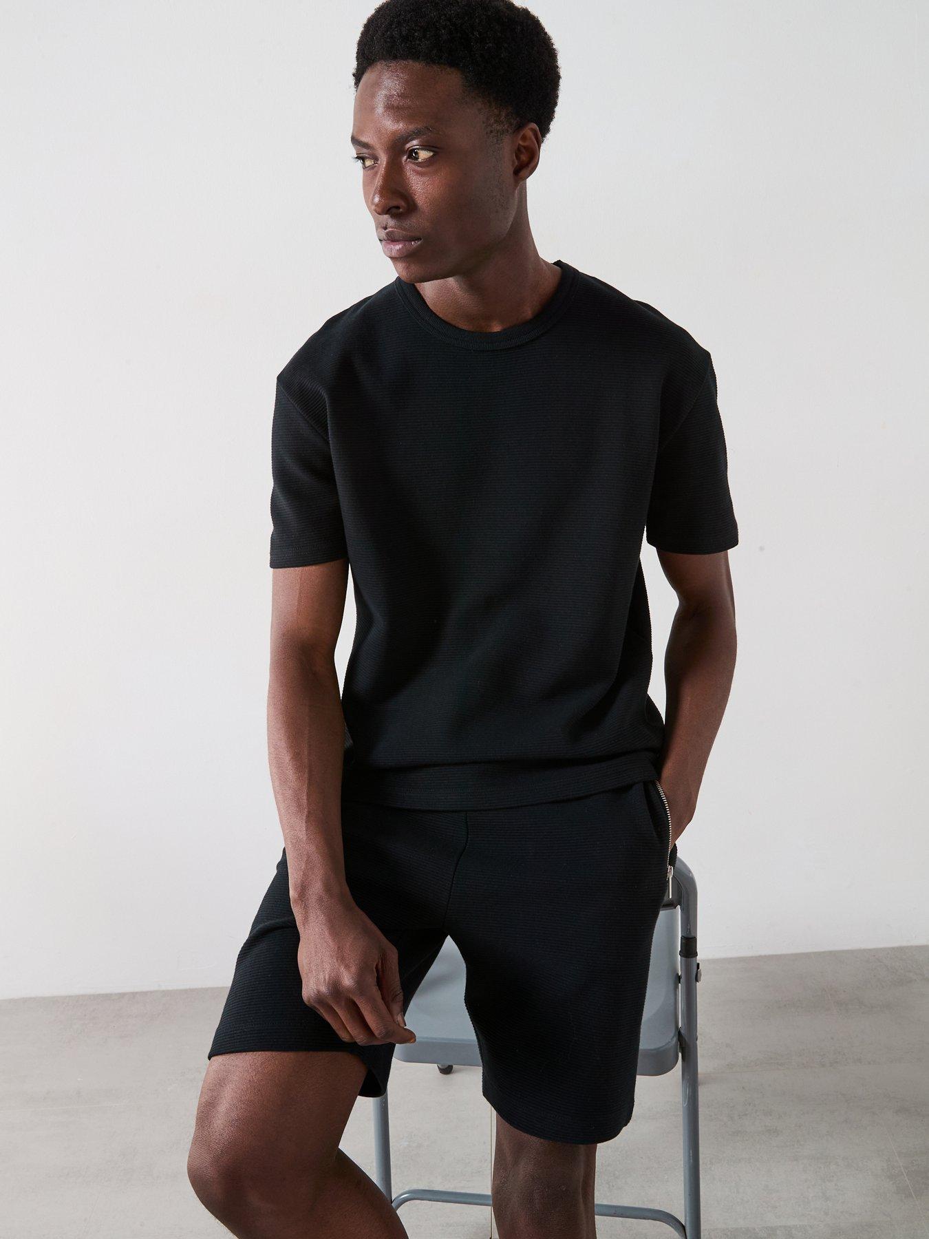  image of very-man-textured-ottoman-shorts-black