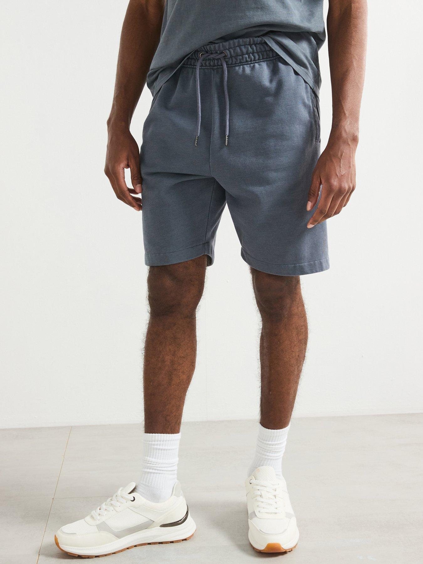  image of very-man-heavyweight-washed-jogger-shorts-dark-blue