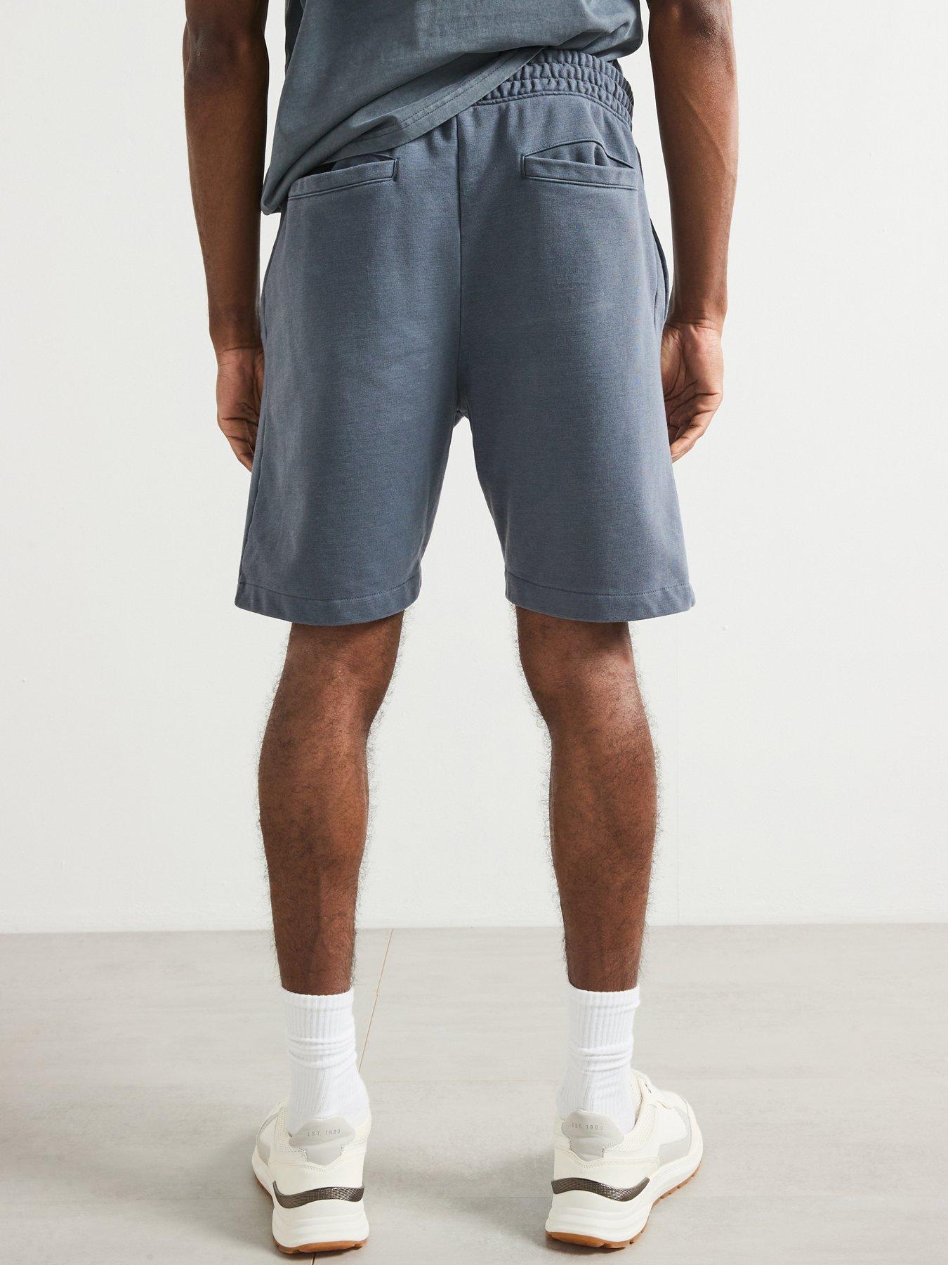  image of very-man-heavyweight-washed-jogger-shorts-dark-blue