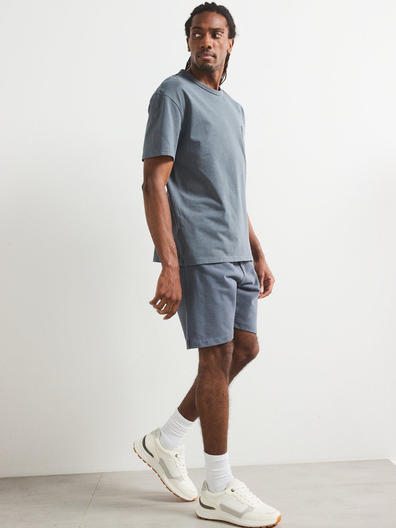  image of very-man-heavyweight-washed-jogger-shorts-dark-blue
