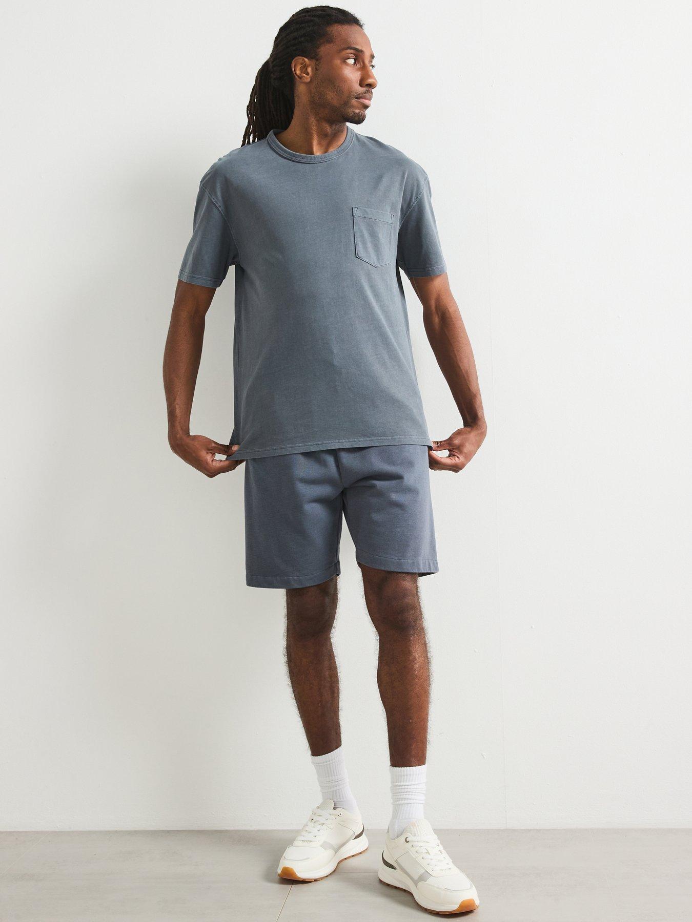 image of very-man-heavyweight-washed-jogger-shorts-dark-blue