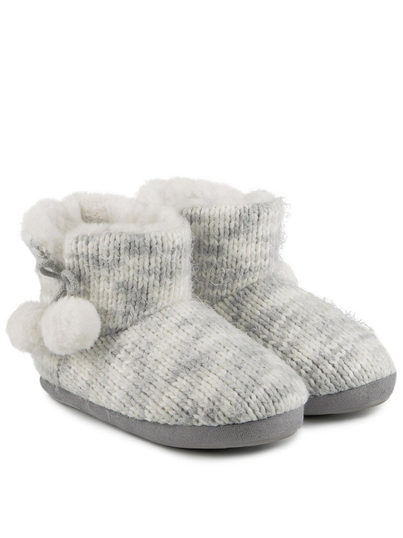 totes-space-dye-knitted-boot-slippers-grey