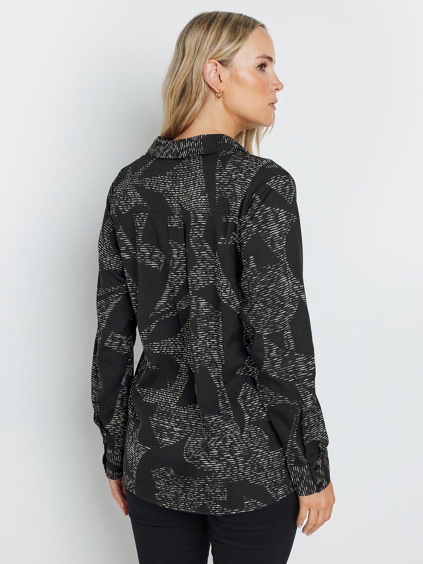  image of long-tall-sally-tall-dash-long-sleeve-shirt-black