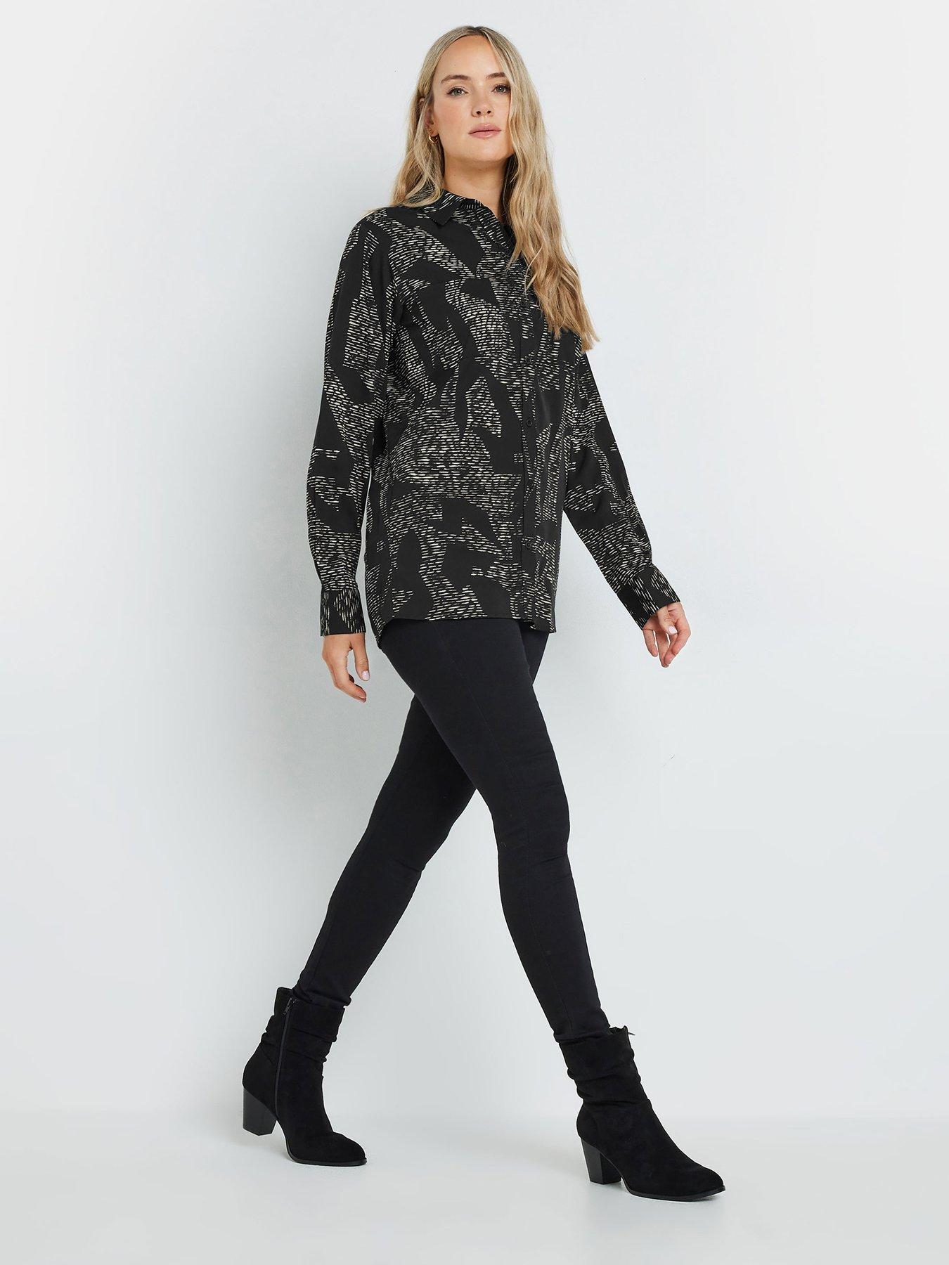  image of long-tall-sally-tall-dash-long-sleeve-shirt-black