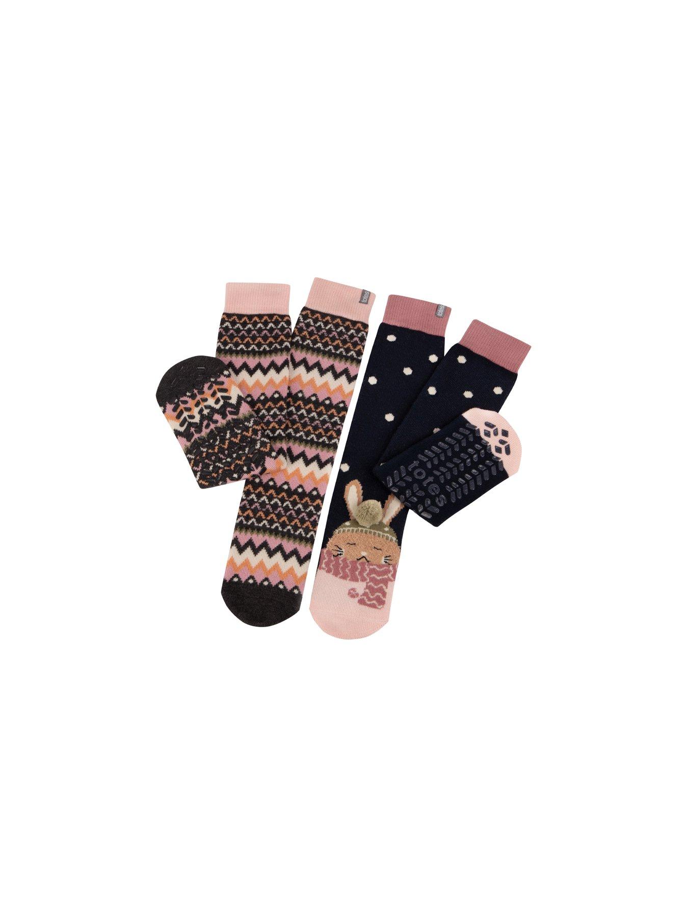  image of totes-2pack-original-rabbitfairisle-slipper-socks-rabbitfairisle-multi
