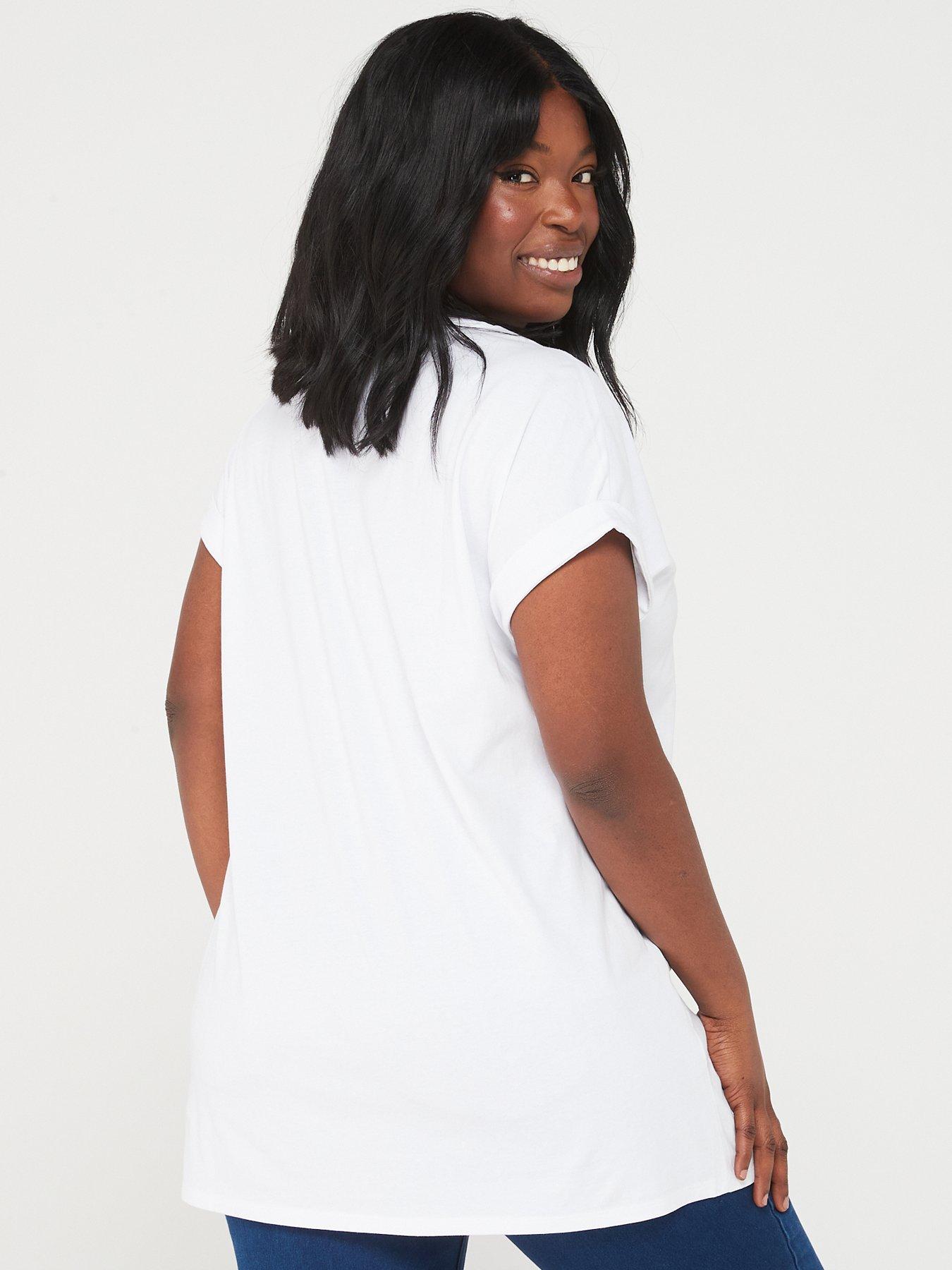  image of v-by-very-curve-v-neck-pocket-tee