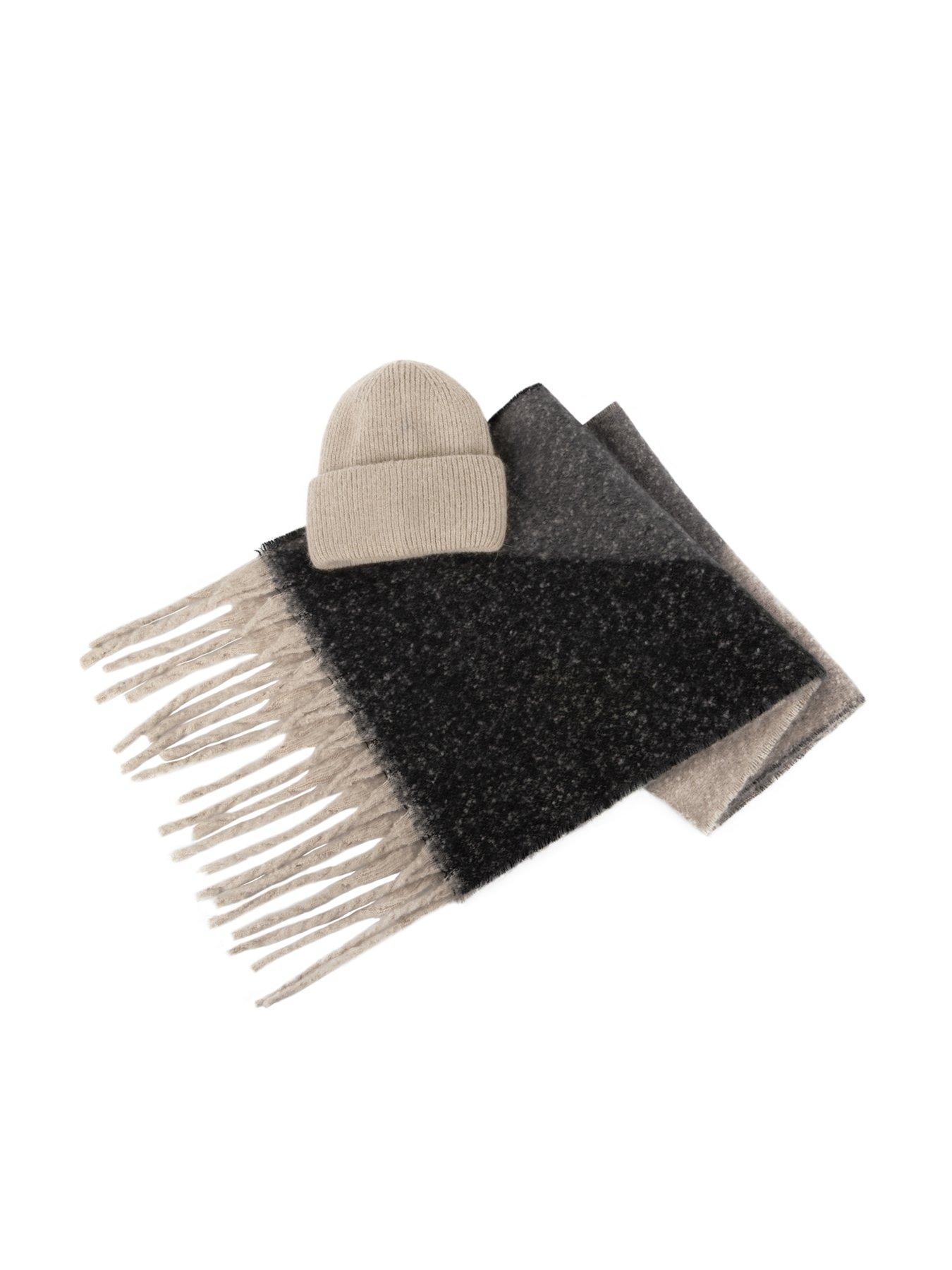 Image 1 of 3 of TOTES Chunky Woven Blanket Scarf and Hat - Oat