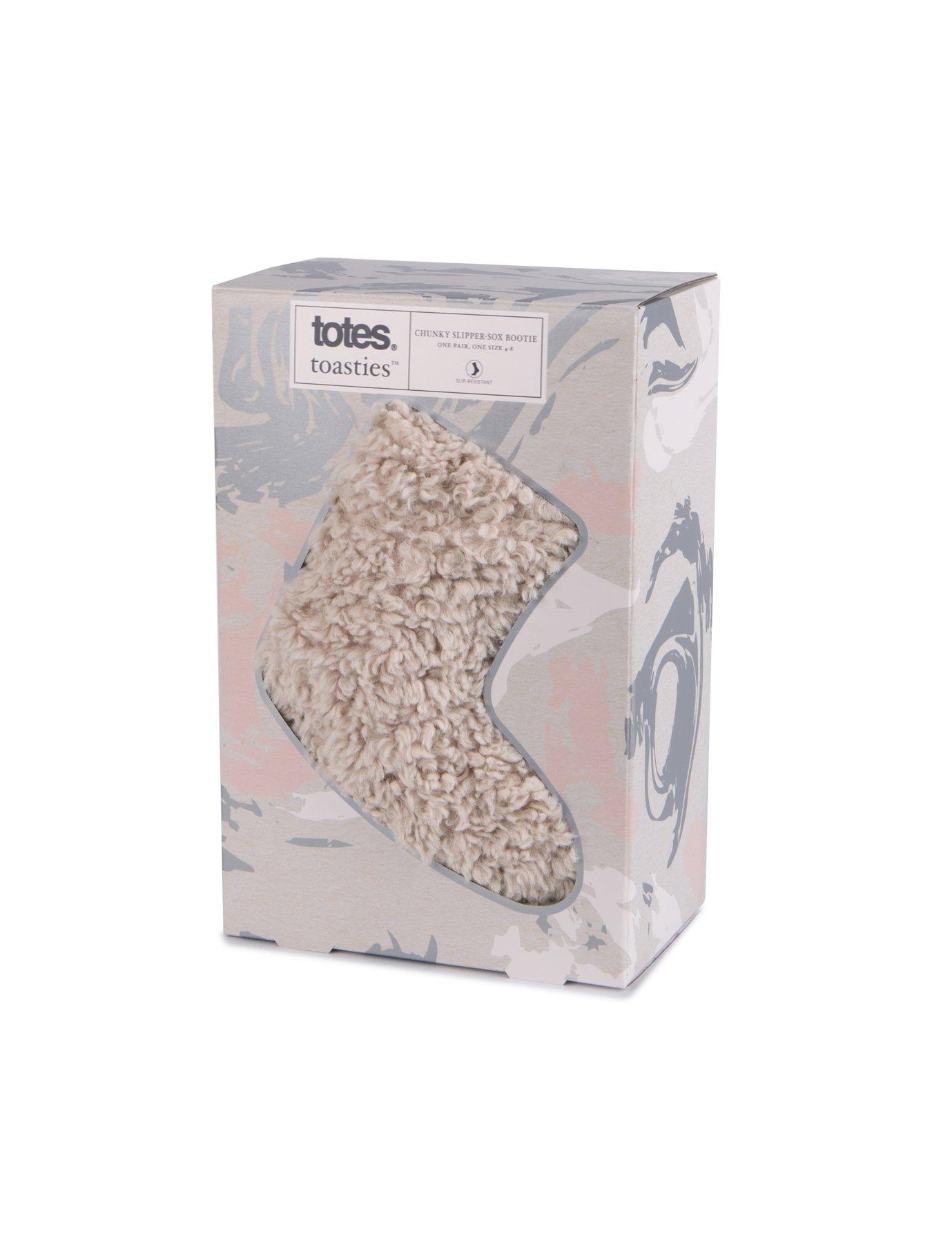  image of totes-textured-faux-fur-slipper-sock-booties-cream