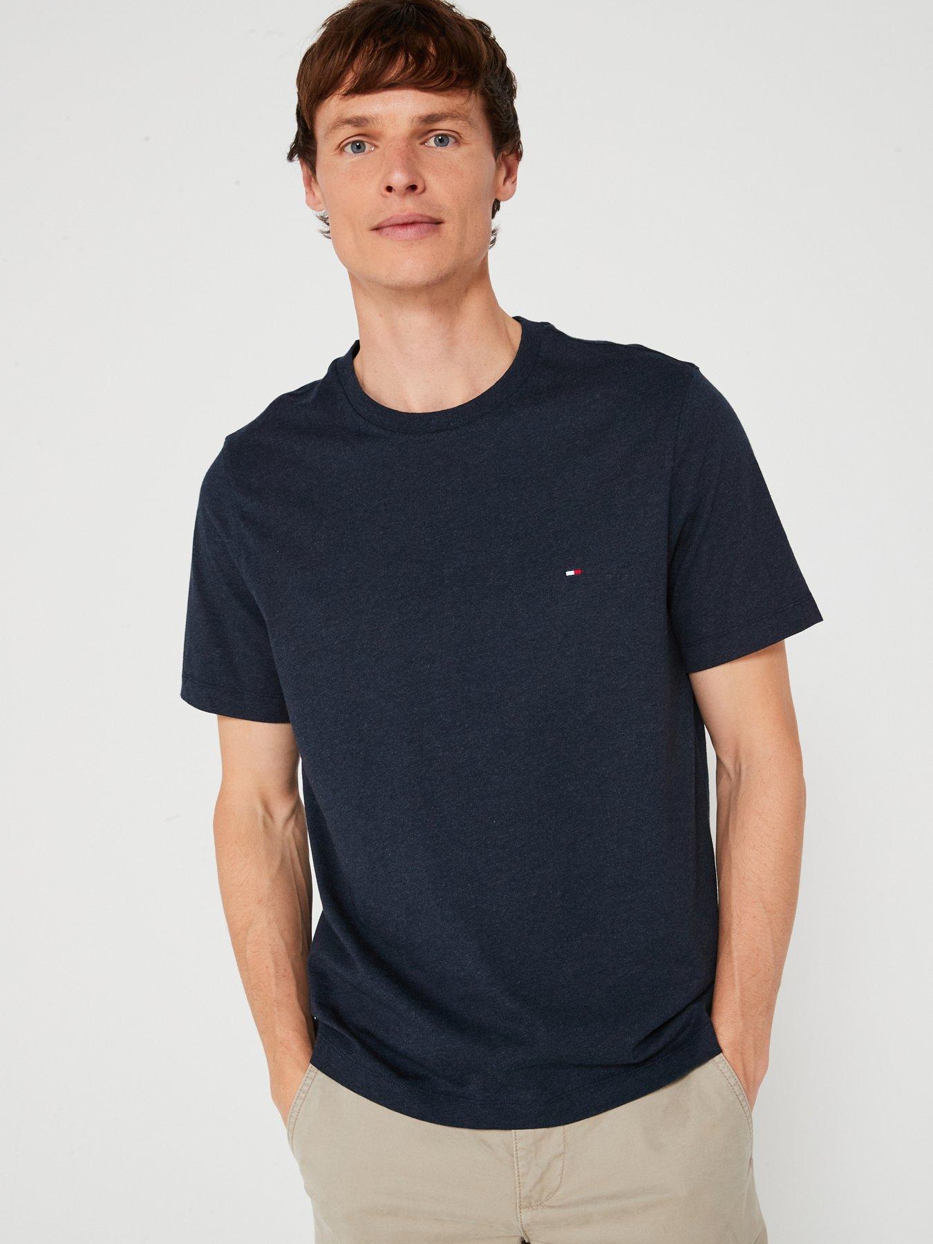 tommy-hilfiger-regular-fit-essential-flag-logo-heather-t-shirt-dark-blue