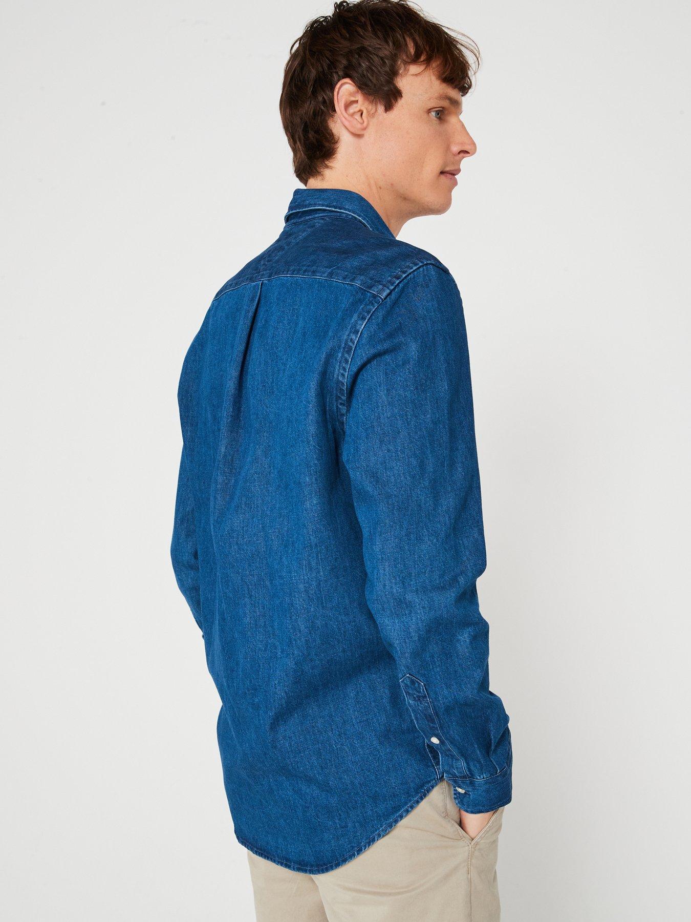  image of tommy-hilfiger-denim-regular-fit-shirt-dark-blue