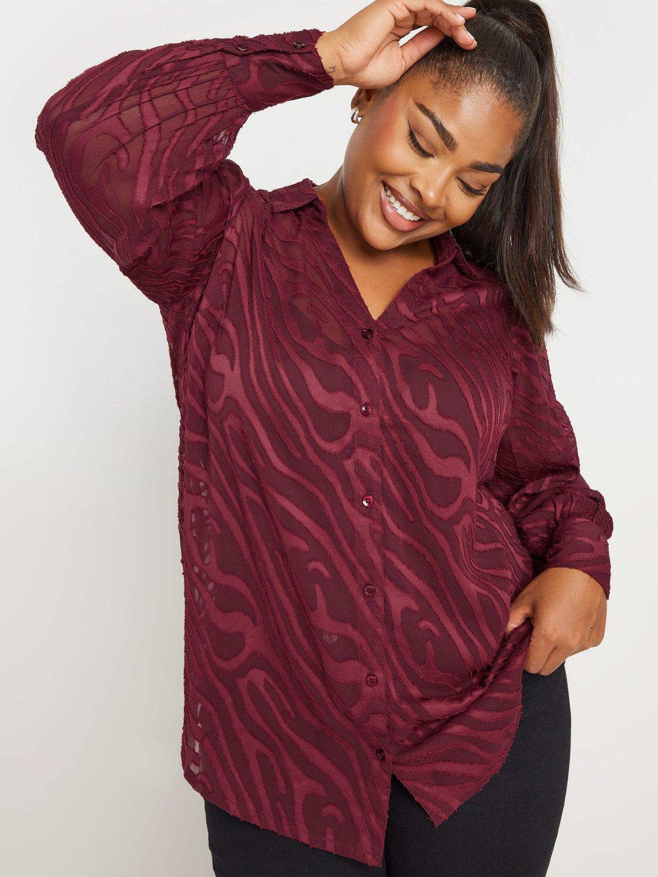undefined Curve Burnout Shirt Swirl - Red