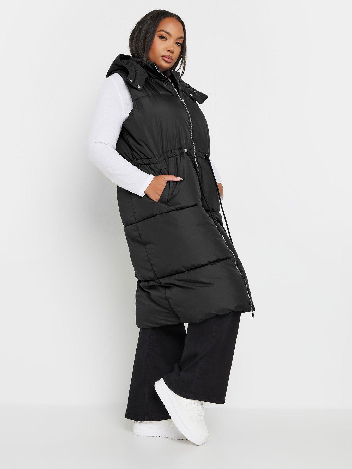 undefined Curve Drawcord Panelled Gilet - Black