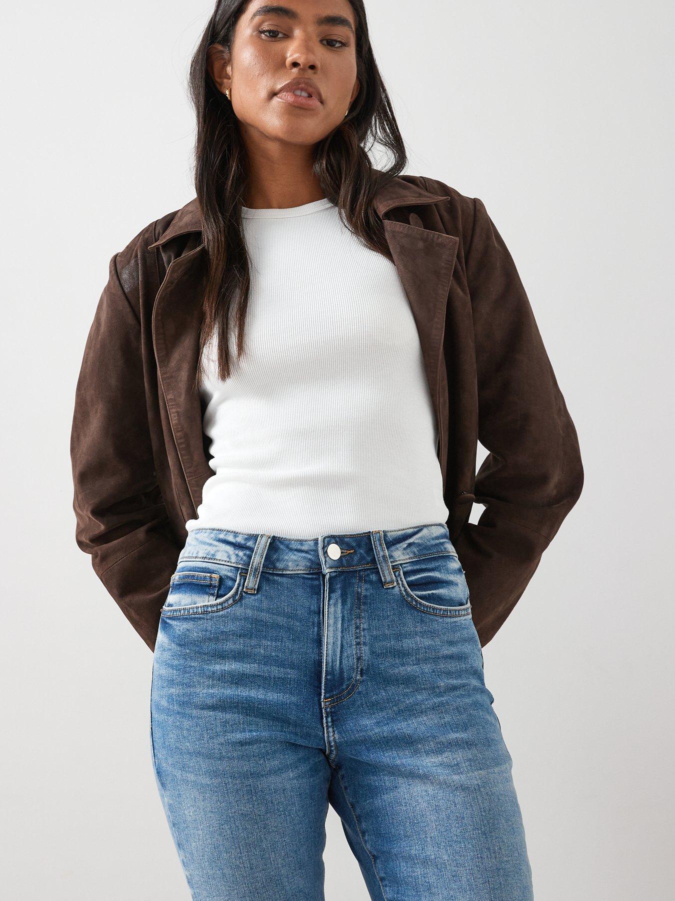  image of the-very-collection-authentic-straight-leg-jeans-mid-wash