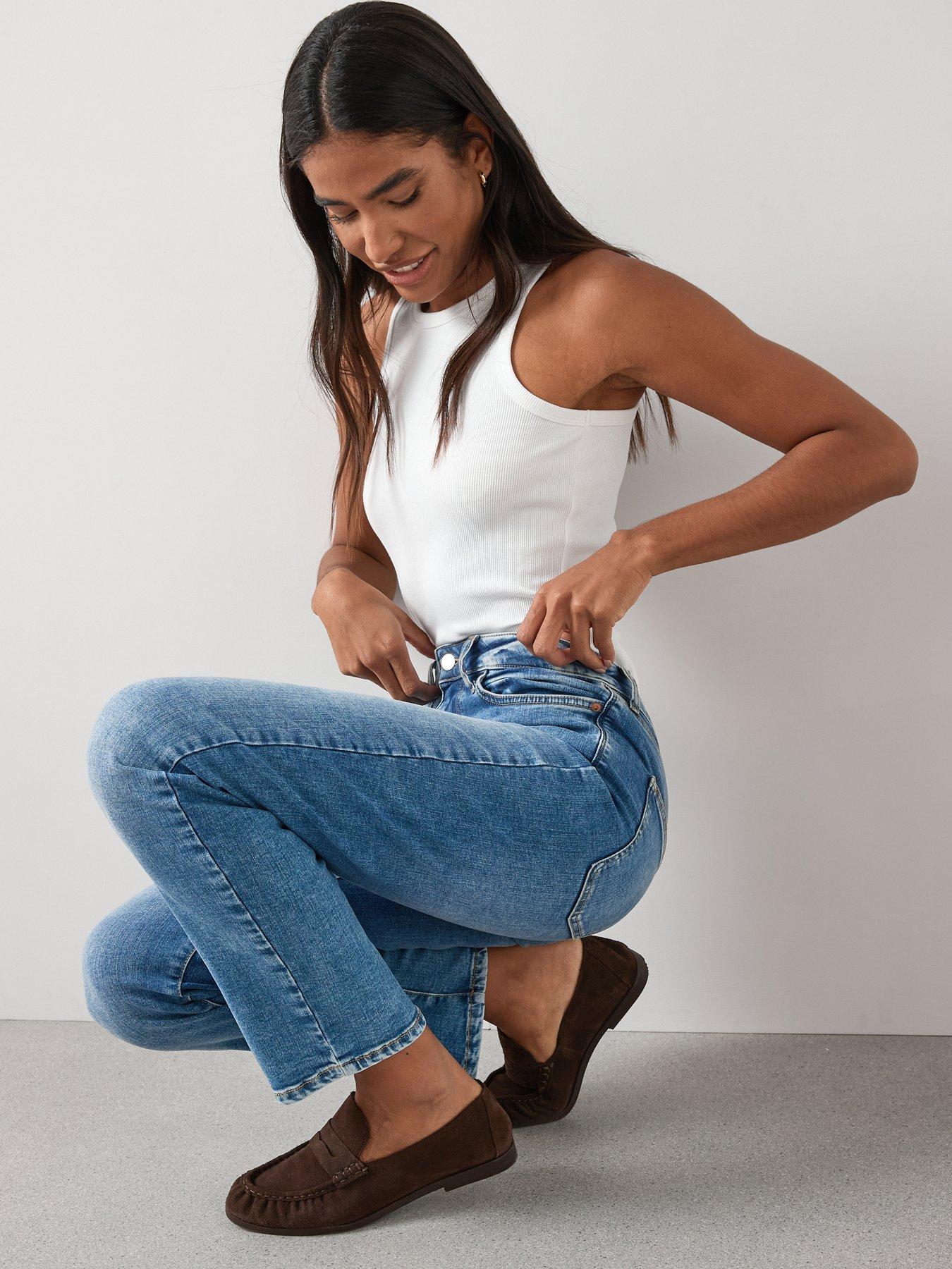 Image 6 of 7 of The Very Collection Authentic Straight Leg Jeans - Mid Wash