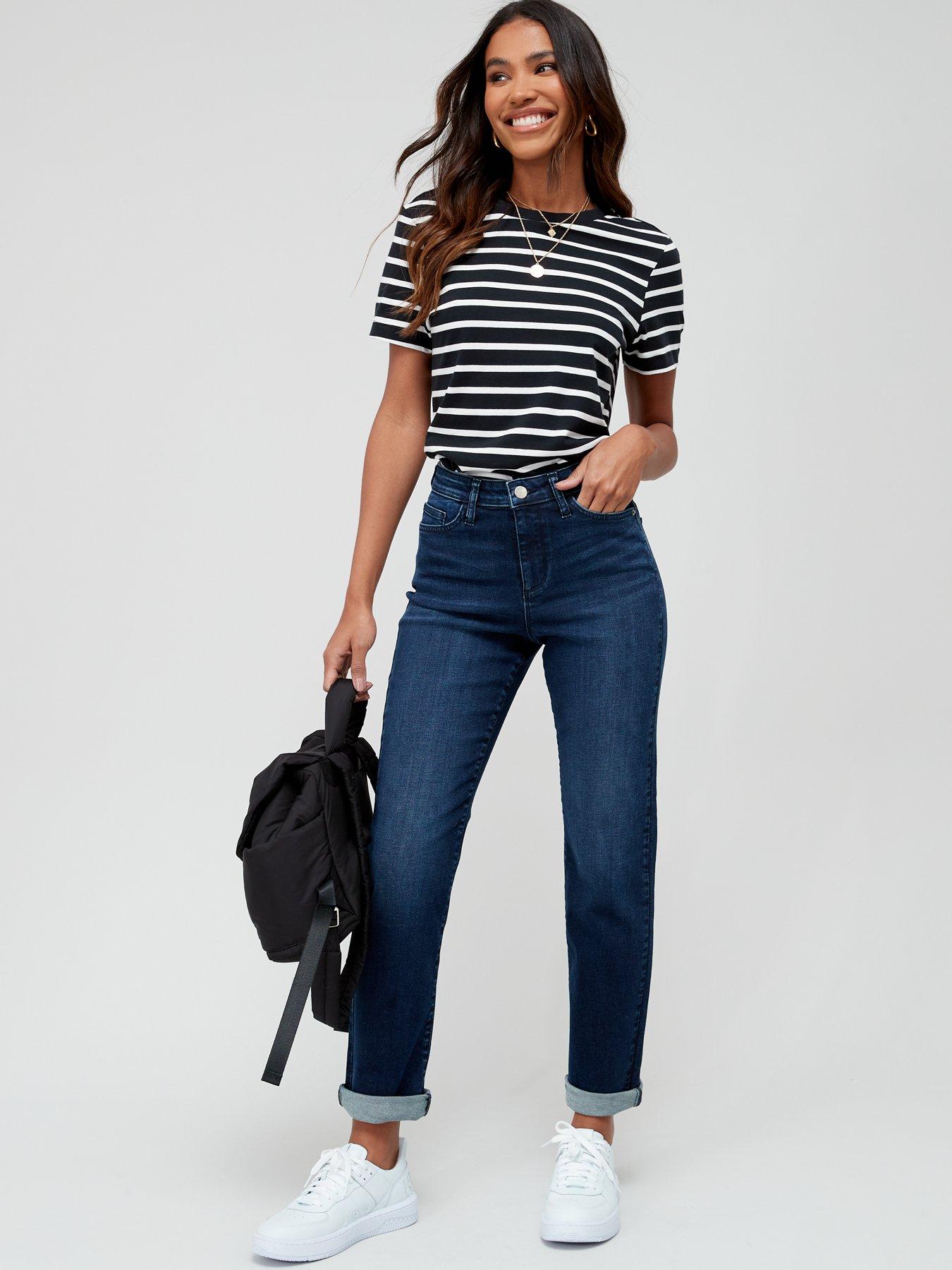  image of everyday-short-authentic-straight-leg-jeans-dark-wash