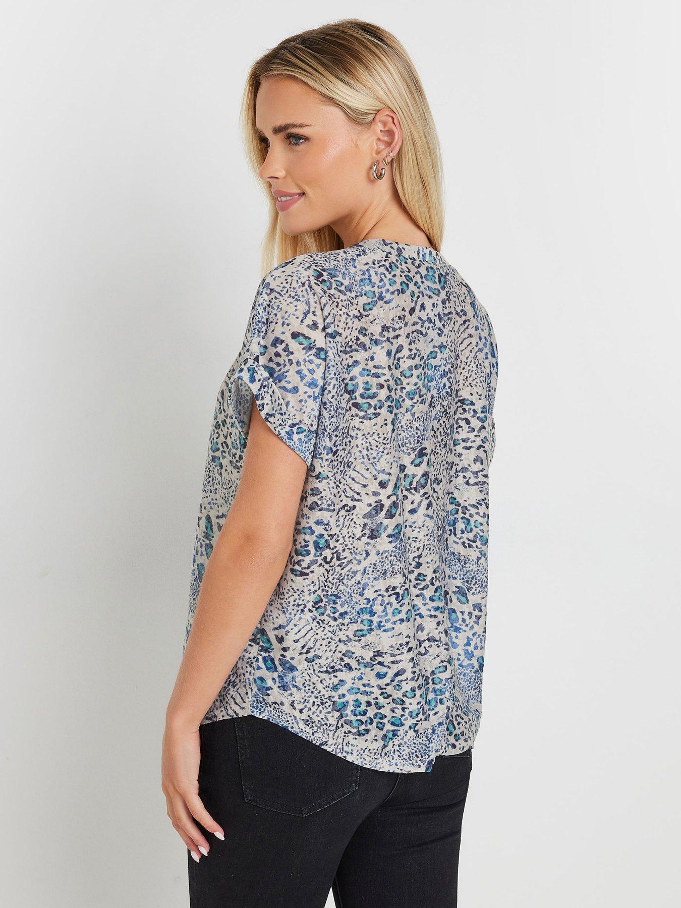  image of mco-petite-animal-burn-out-short-sleeve-top