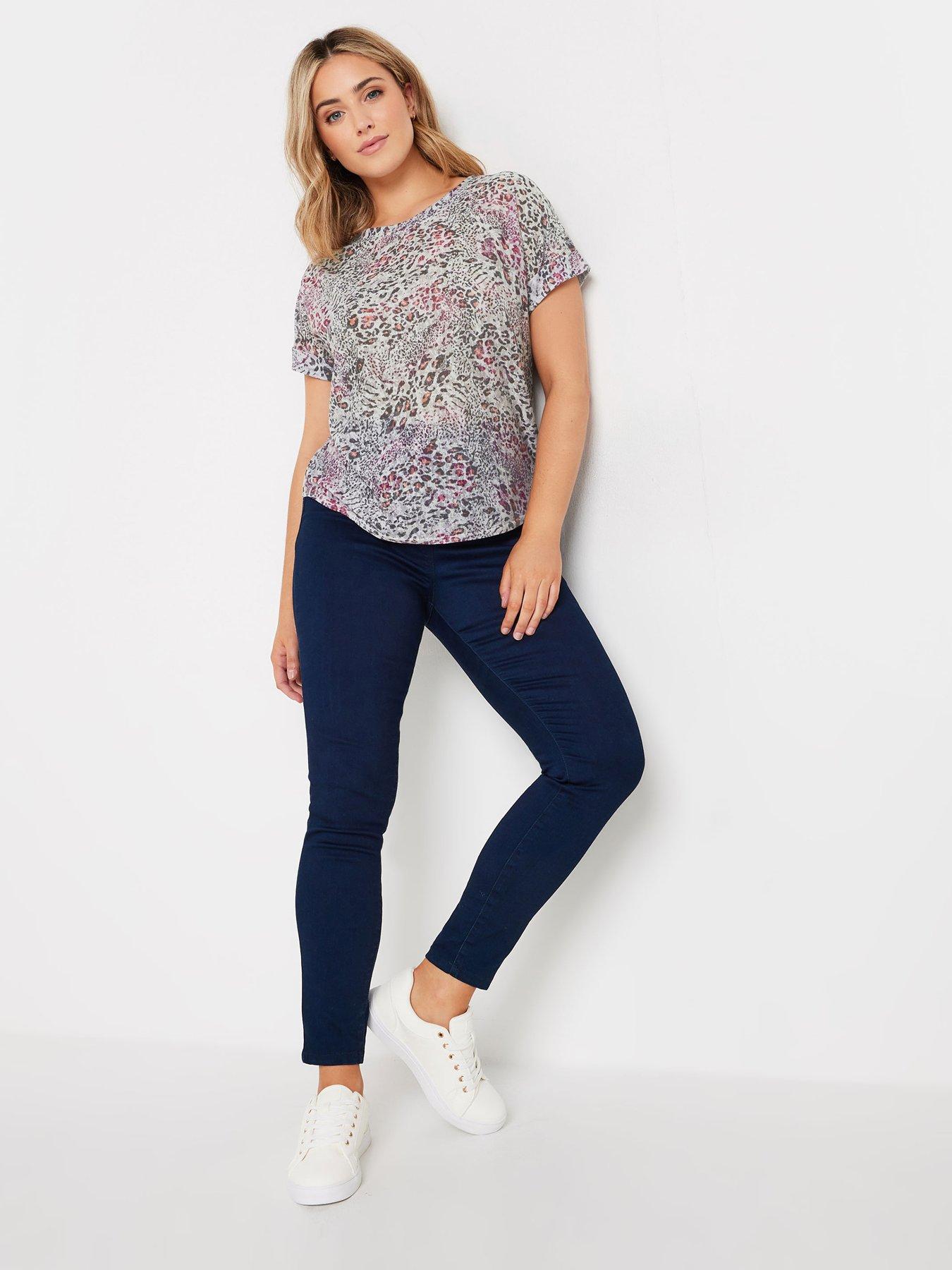  image of mco-pink-animal-burn-out-short-sleeve-top