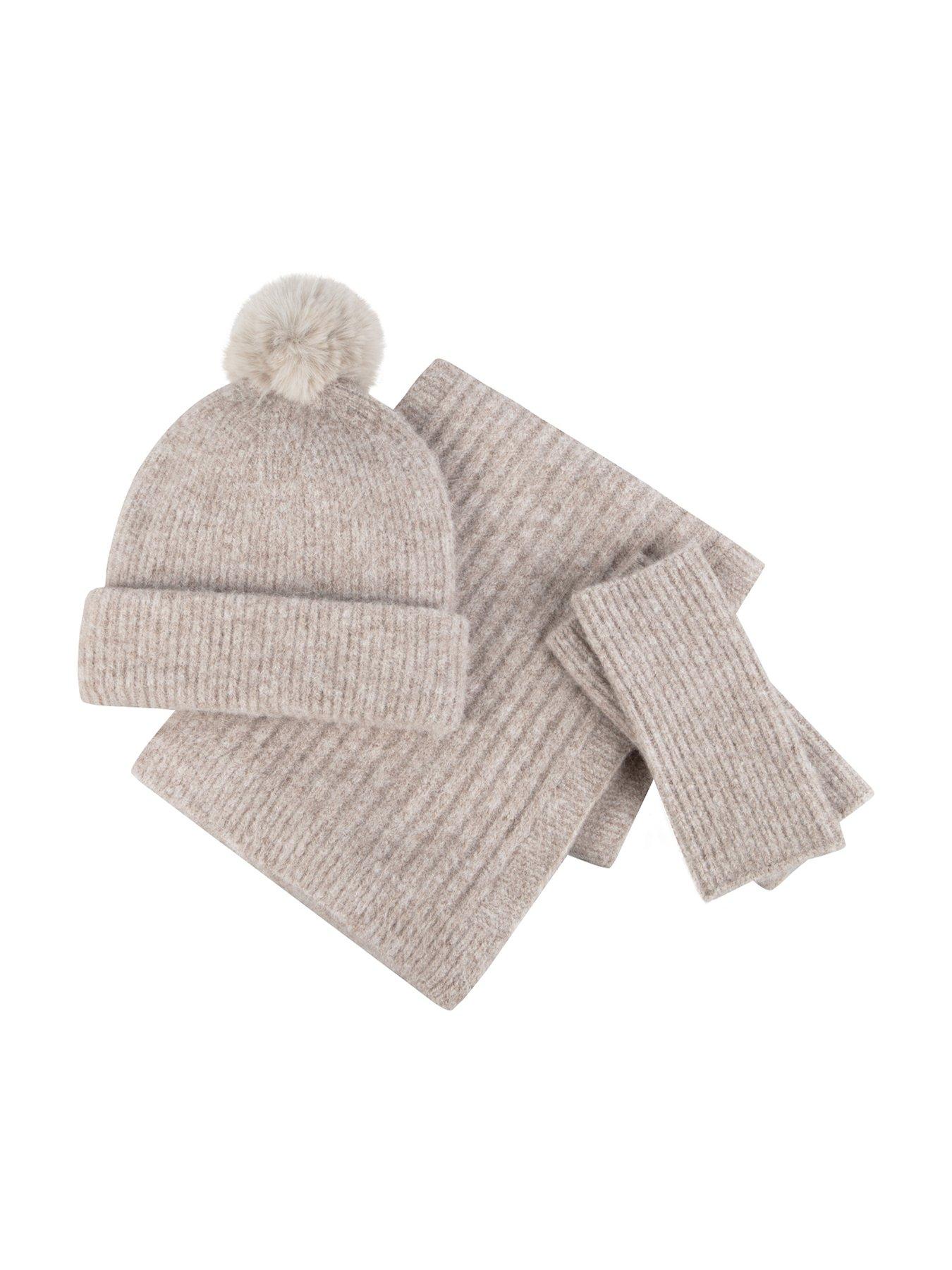 totes-knitted-hat-scarf-and-armwarmer-set-beige