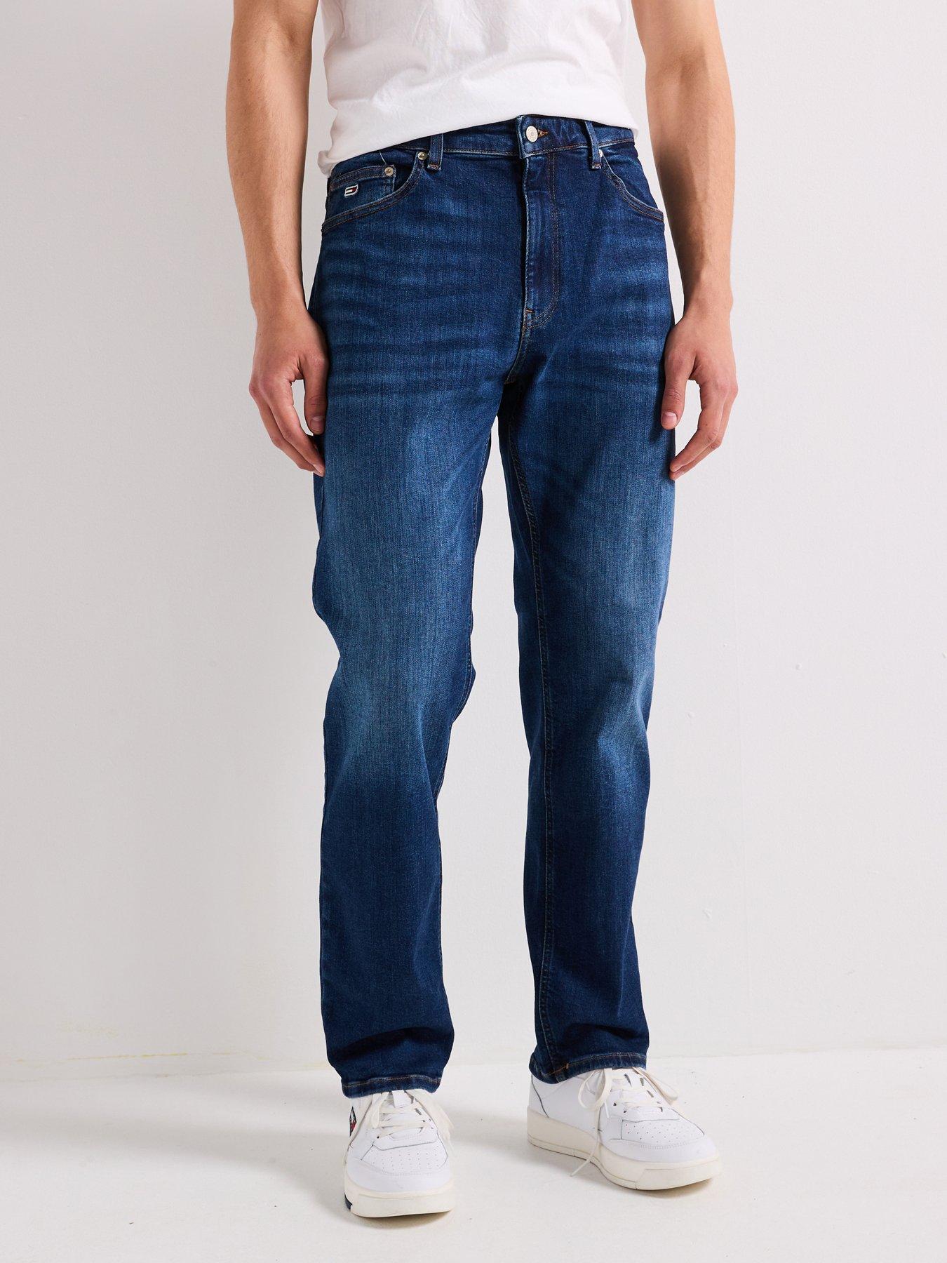 Image 1 of 4 of Tommy Jeans Ryan Straight Fit Stretch Jeean - Dark Wash