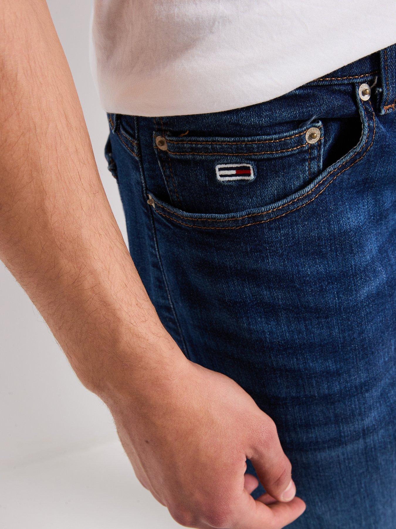 Image 4 of 4 of Tommy Jeans Ryan Straight Fit Stretch Jeean - Dark Wash