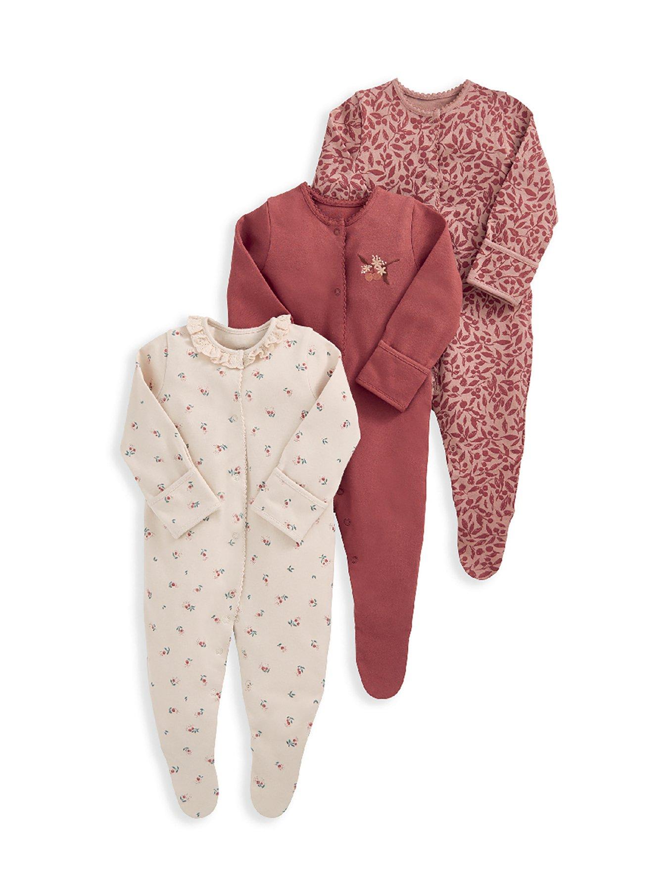 Mini V by Very Baby Girl 3 Pack Mummy and Daddy Sleepsuit Multi littlewoods