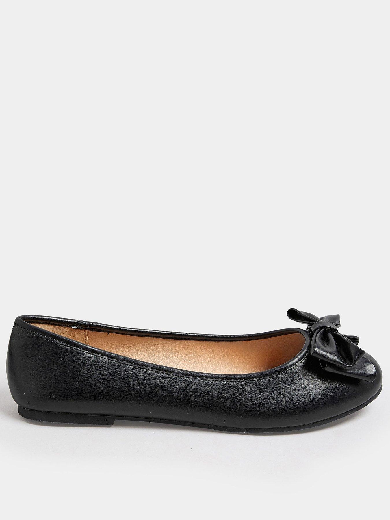  image of yours-extra-wide-fit-bow-ballet-pumps-black