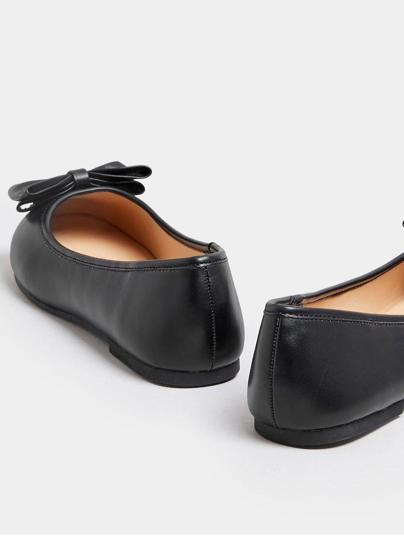  image of yours-extra-wide-fit-bow-ballet-pumps-black
