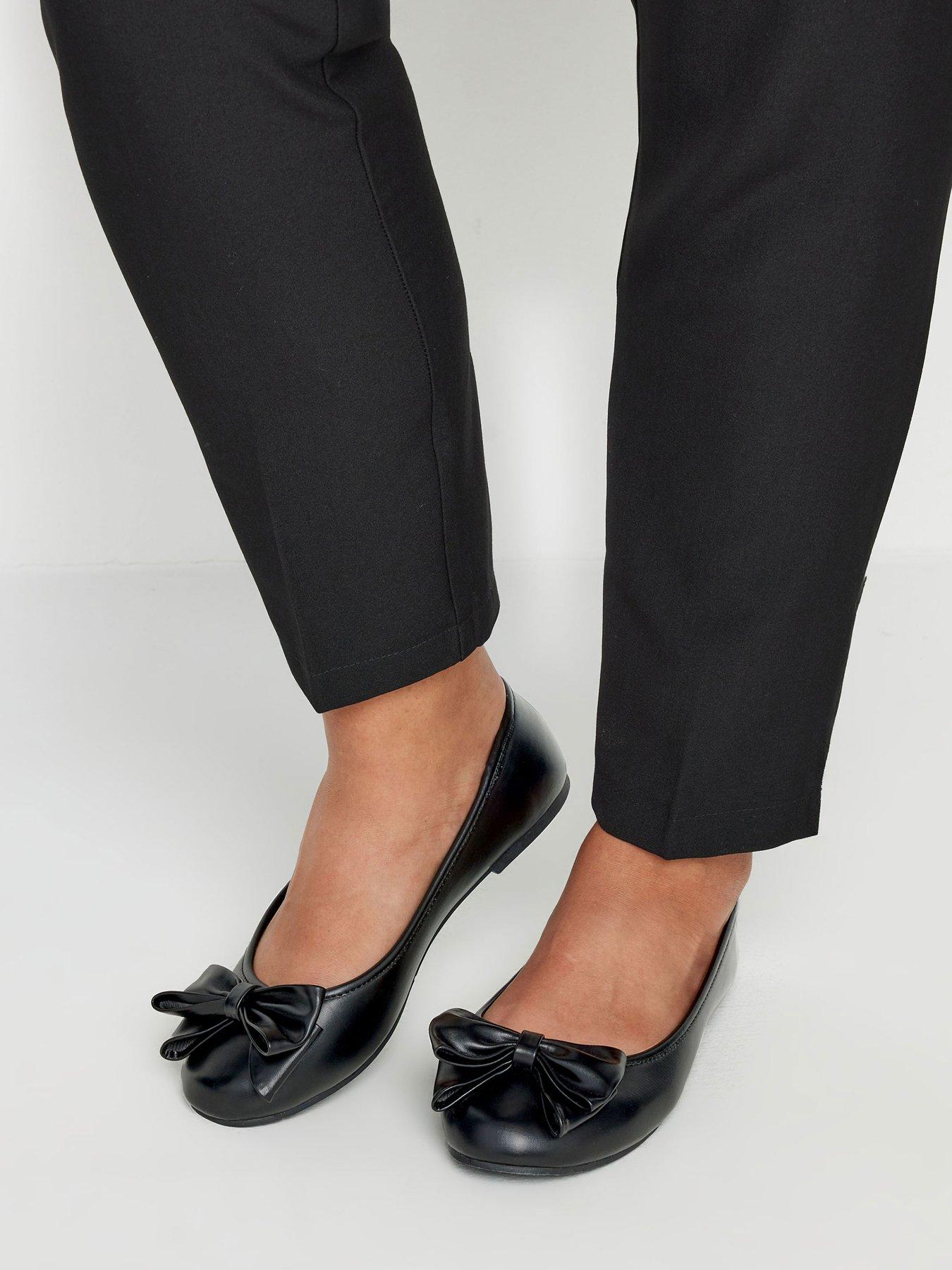  image of yours-extra-wide-fit-bow-ballet-pumps-black