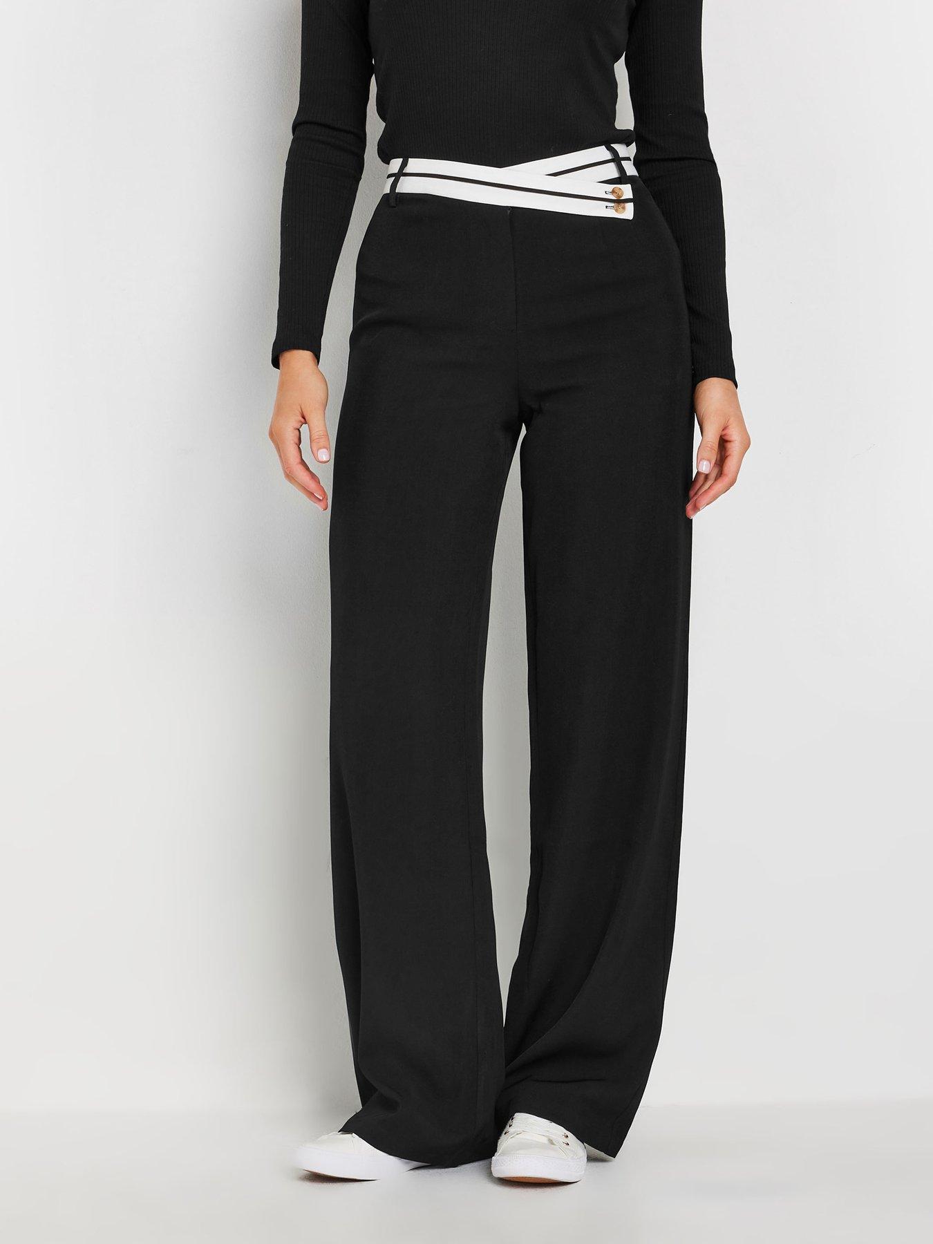 undefined Contrast Waist Trouser 36" - Black