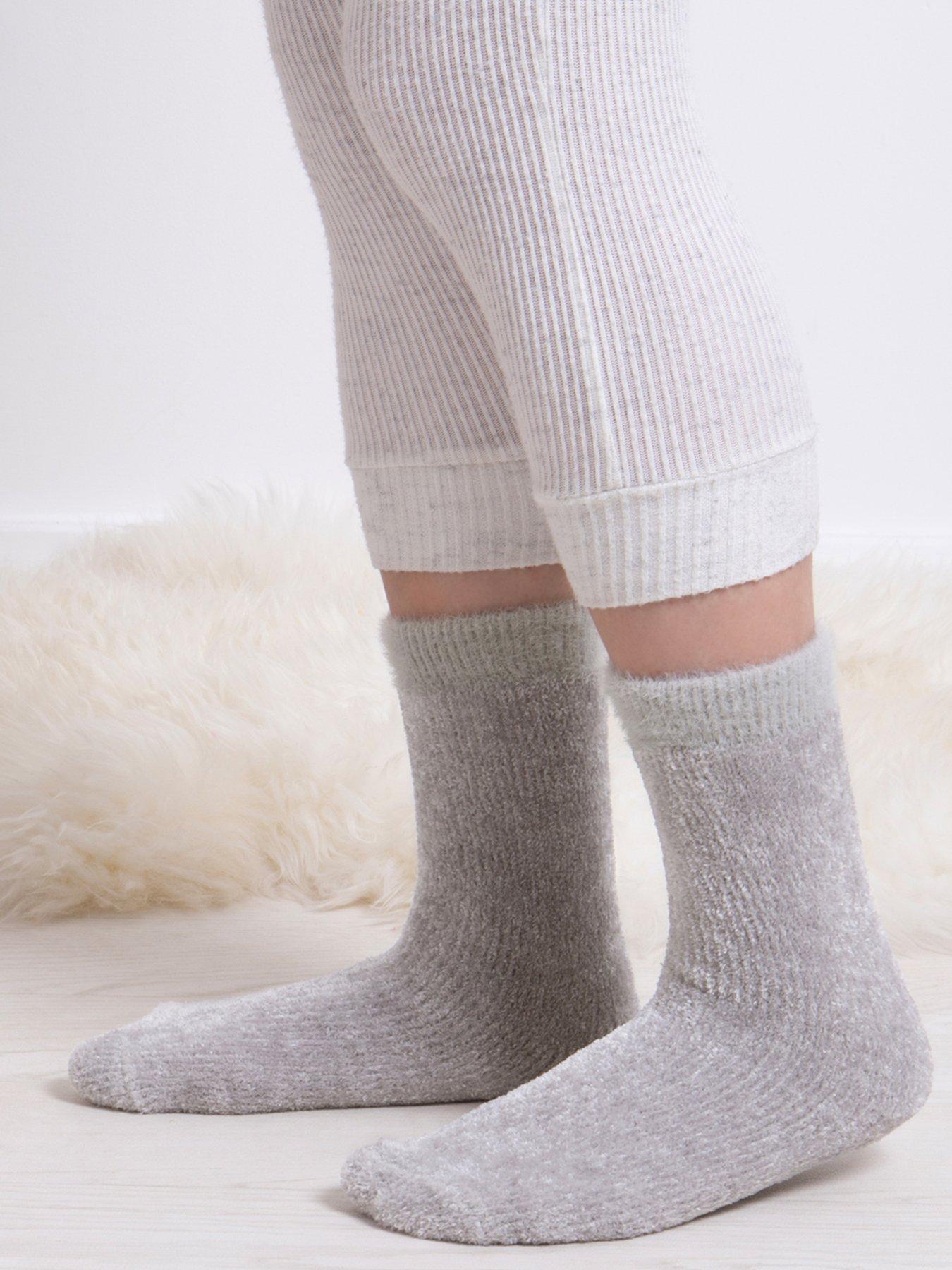  image of totes-2packnbspchenille-supersoft-slipper-socks-sagegrey