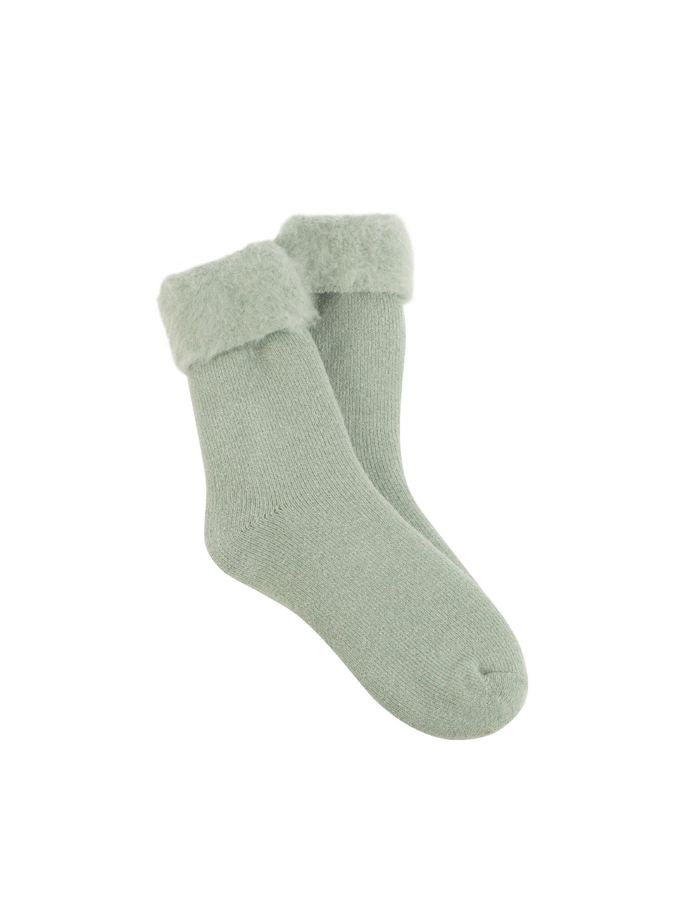  image of totes-brushed-bed-socks-sage