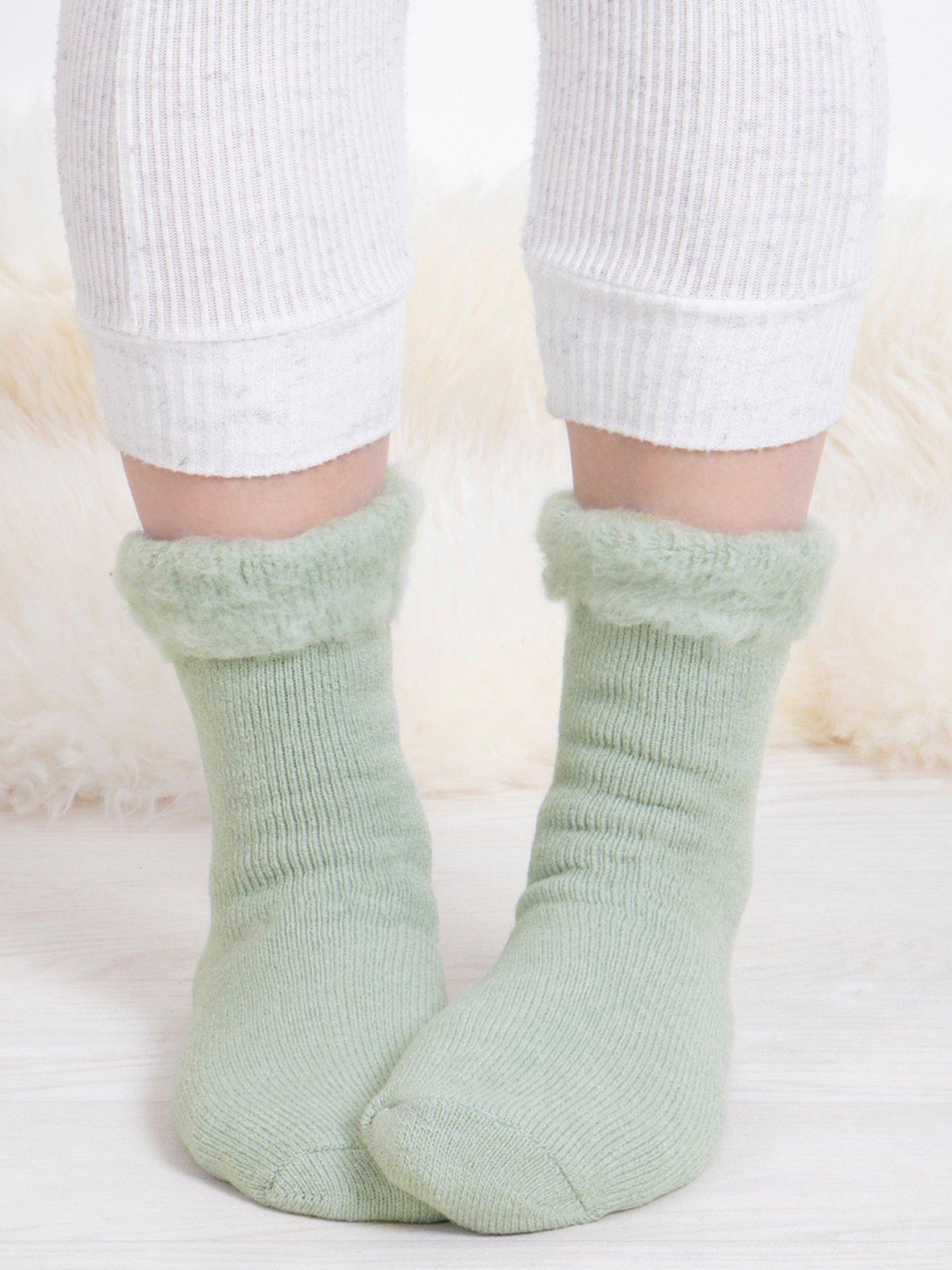  image of totes-brushed-bed-socks-sage