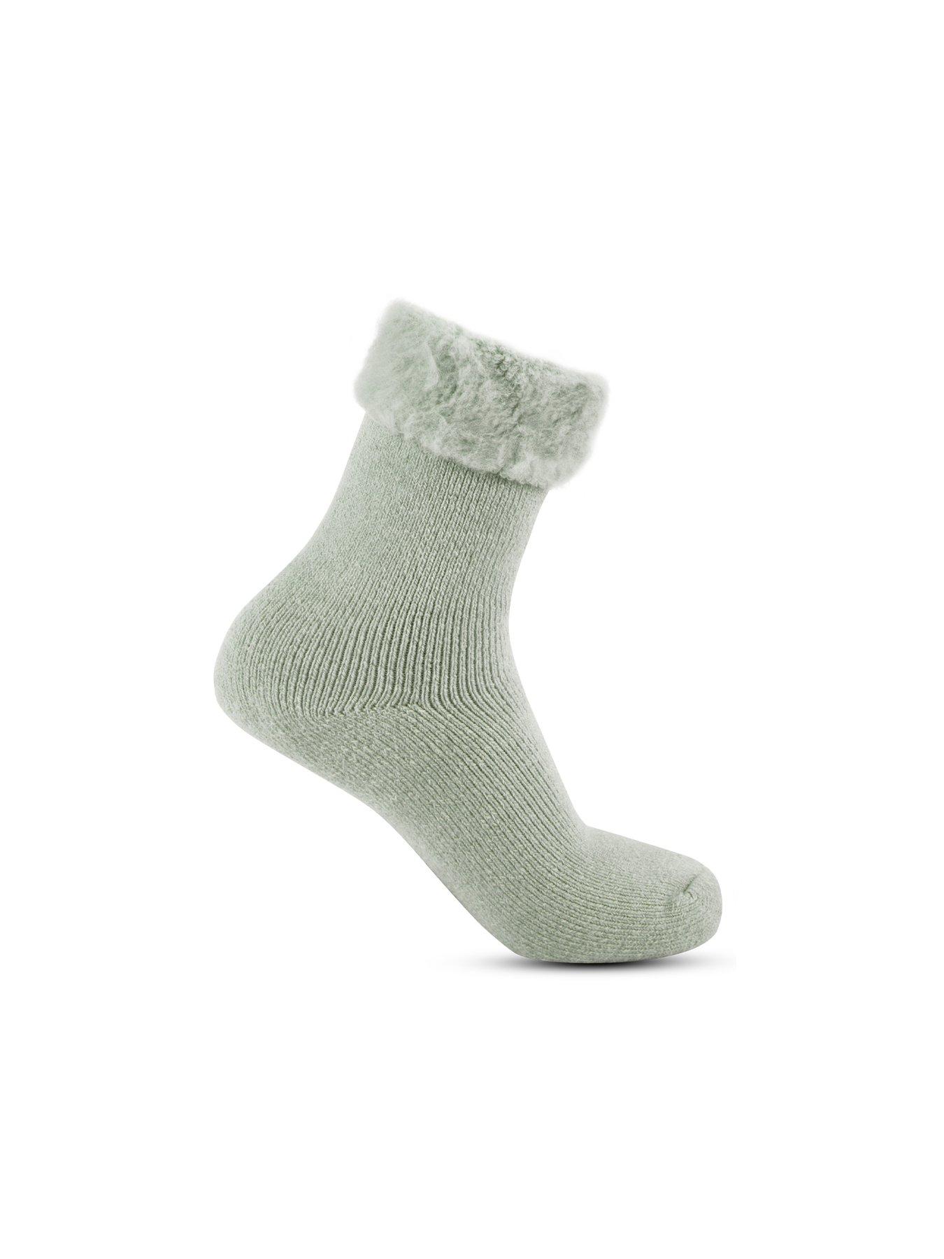  image of totes-brushed-bed-socks-sage