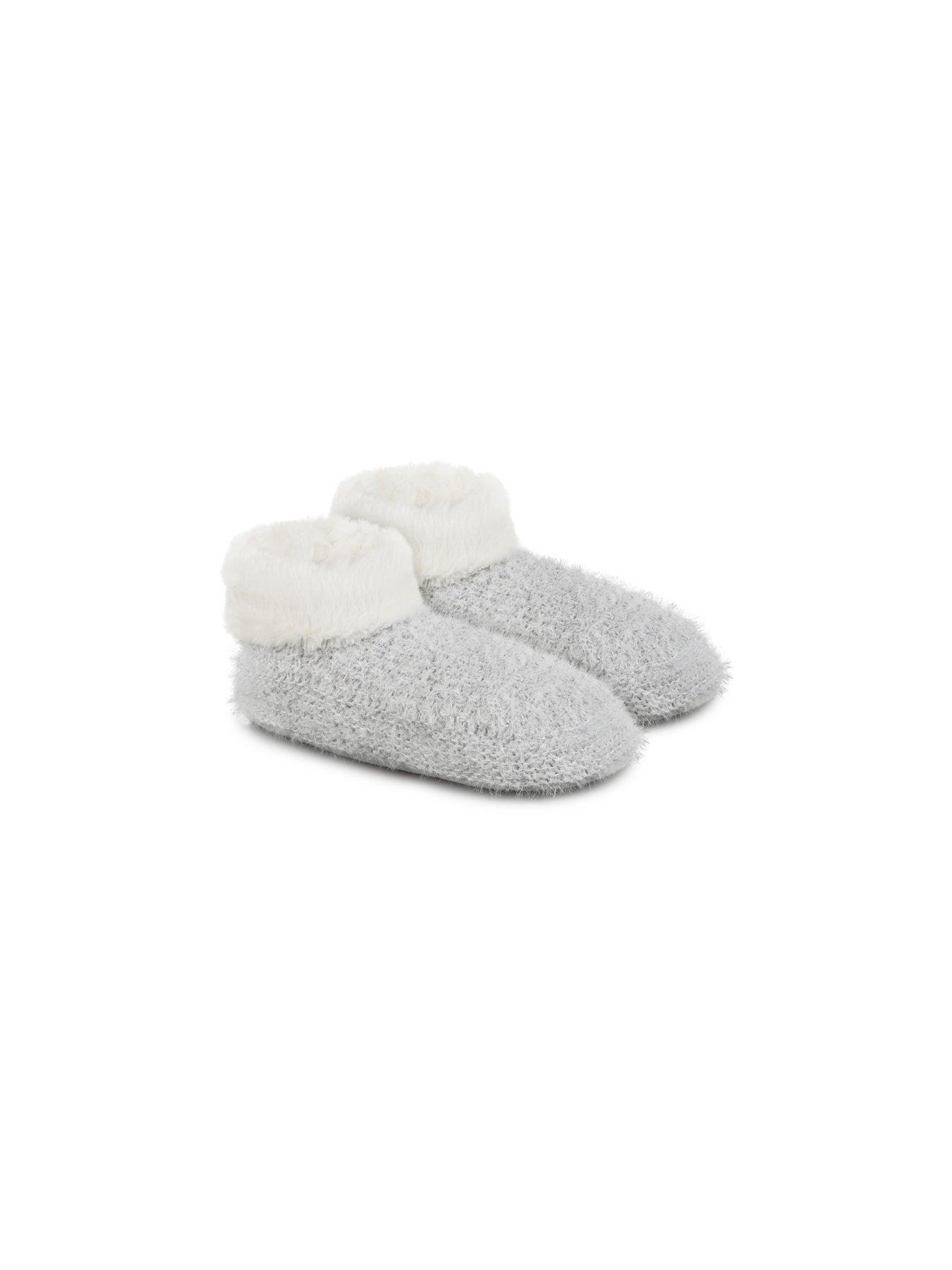 totes-knitted-texture-booties-grey