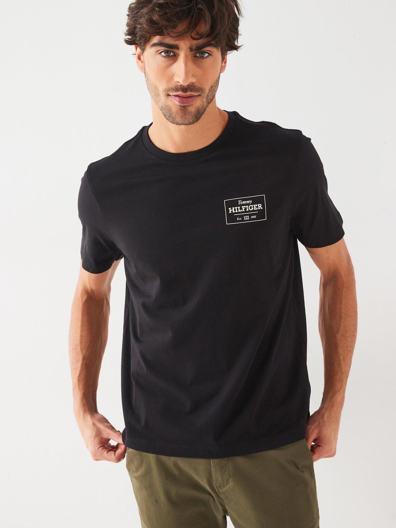  image of tommy-hilfiger-monotype-printed-label-t-shirt-black
