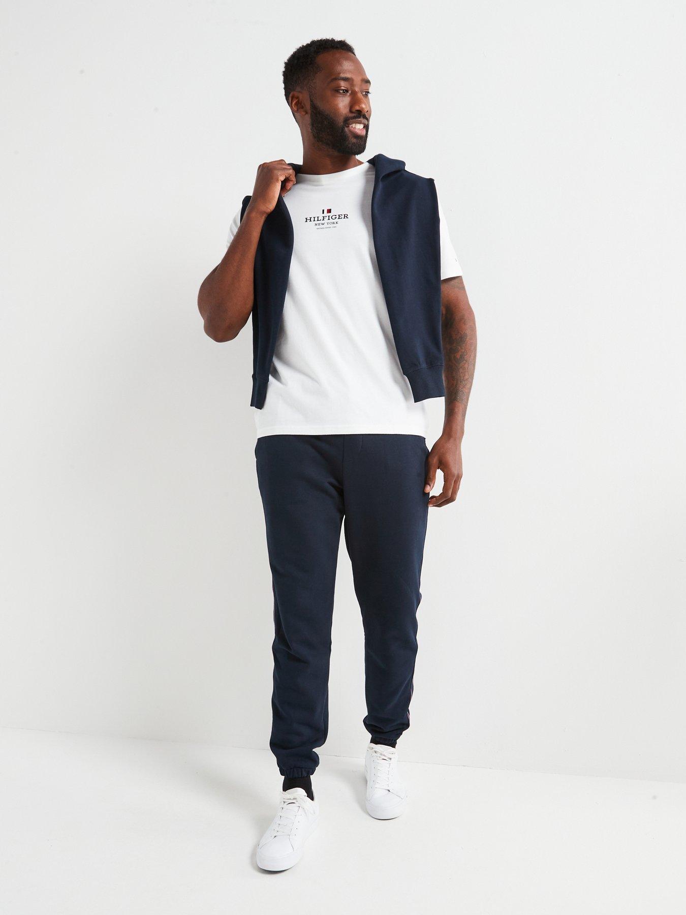  image of tommy-hilfiger-regular-fit-small-central-logo-t-shirt-white