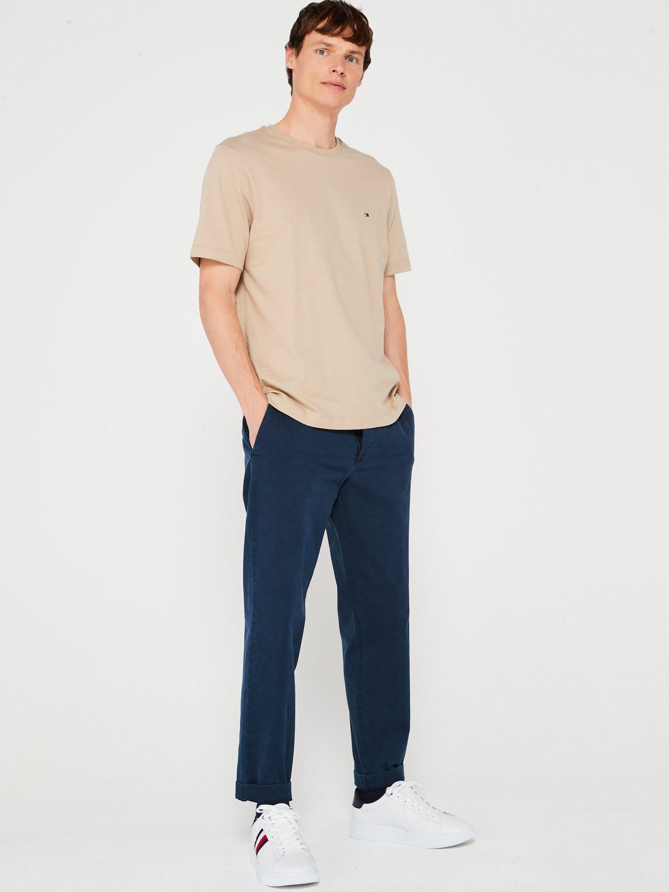  image of tommy-hilfiger-regular-fit-essential-flag-logo-t-shirt-beige