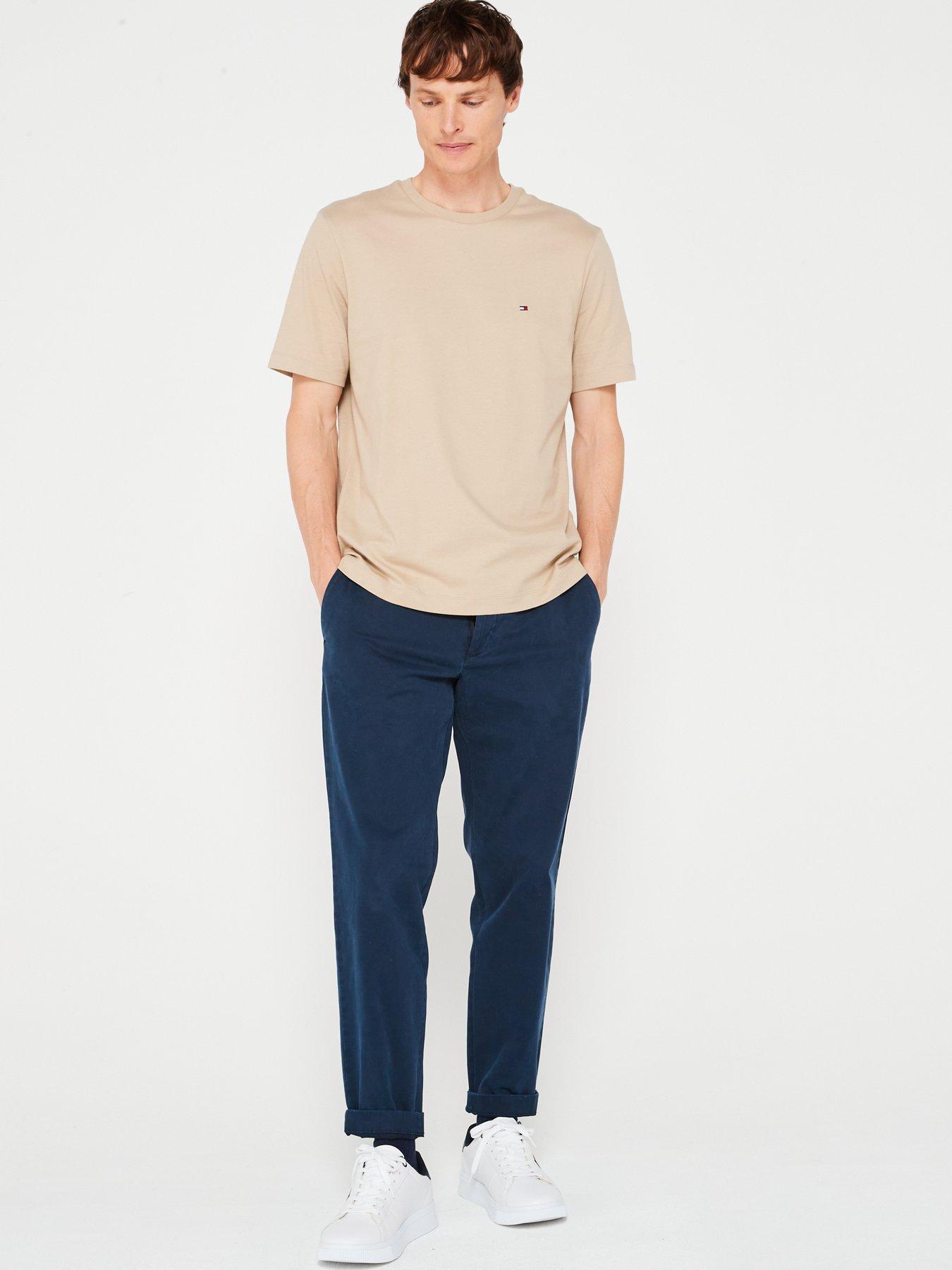  image of tommy-hilfiger-regular-fit-essential-flag-logo-t-shirt-beige