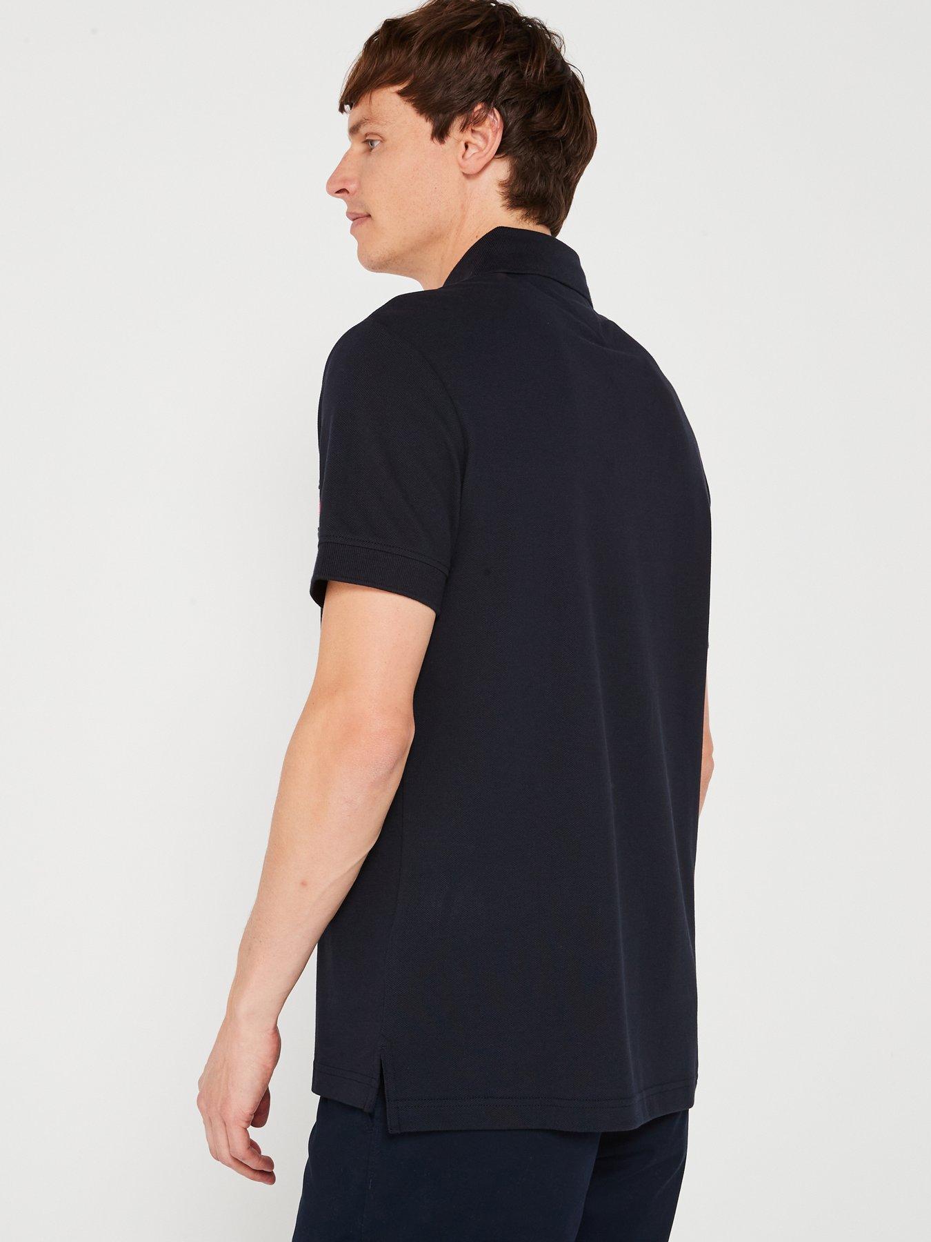  image of tommy-hilfiger-regular-fit-chest-stripe-polo-shirt-navy