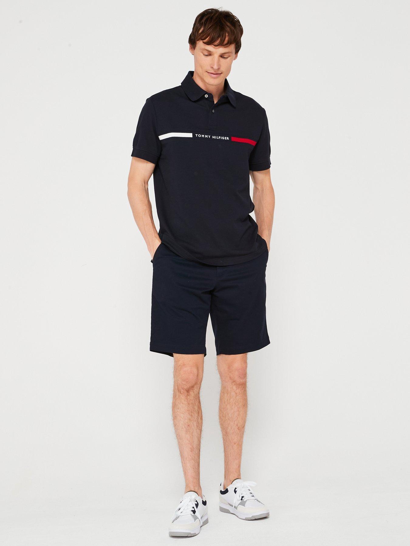  image of tommy-hilfiger-regular-fit-chest-stripe-polo-shirt-navy