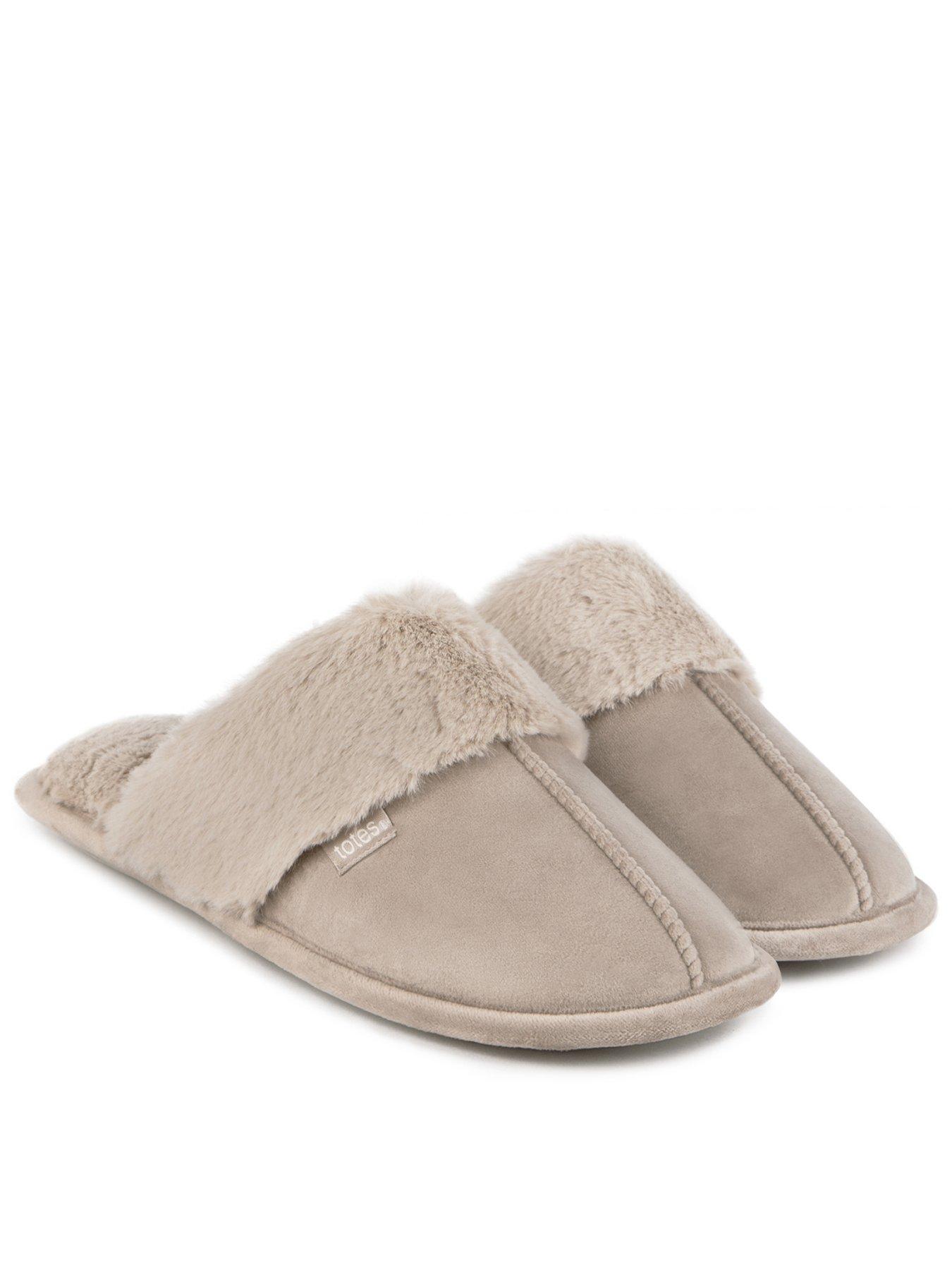 totes-velour-mule-slippers-taupe